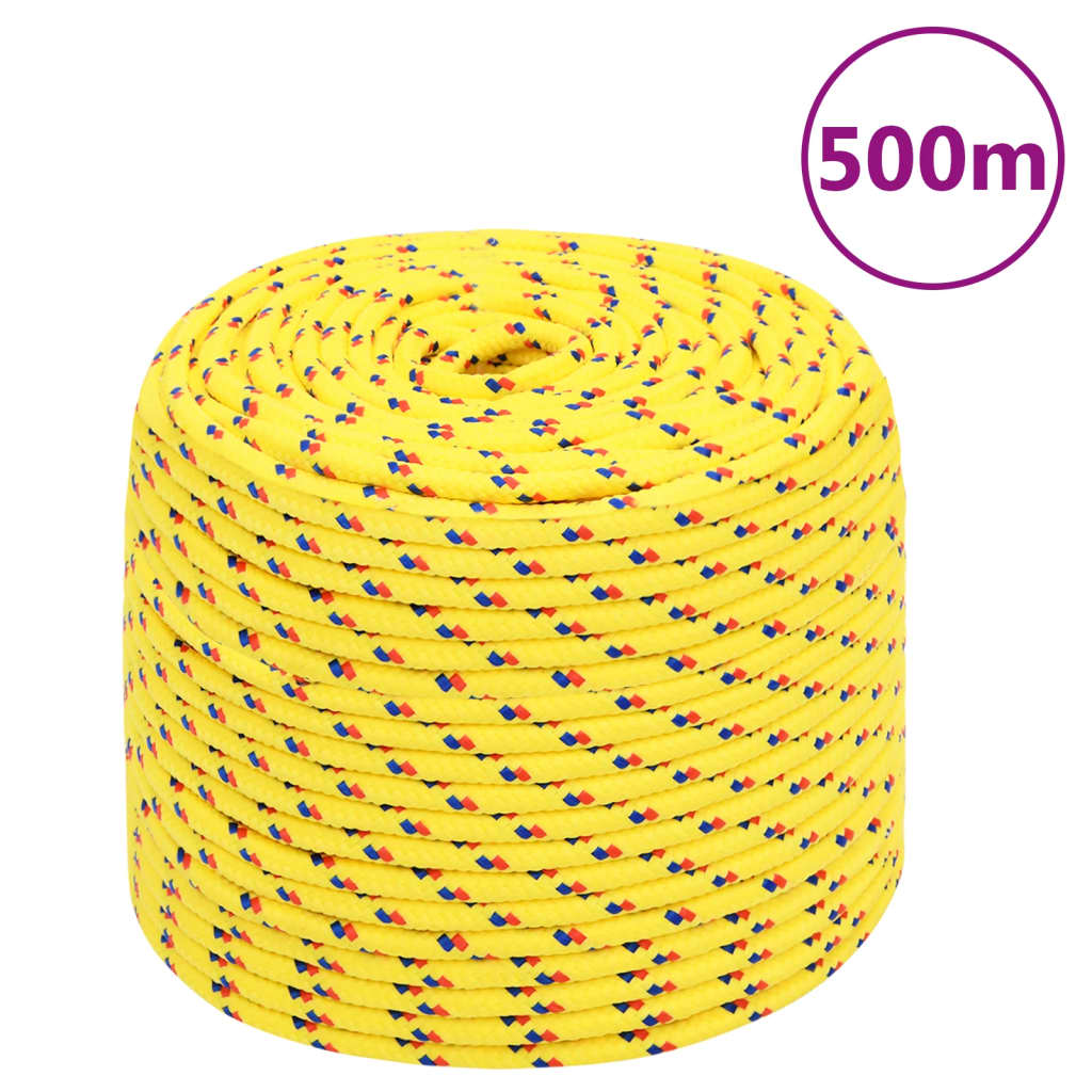 vidaXL paadiköis, kollane, 10 mm, 500 m, polüpropüleen