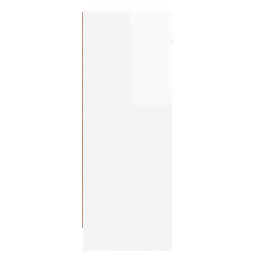 vidaXL puhvetkapp, kõrgläikega valge, 91 x 28 x 75 cm, tehispuit