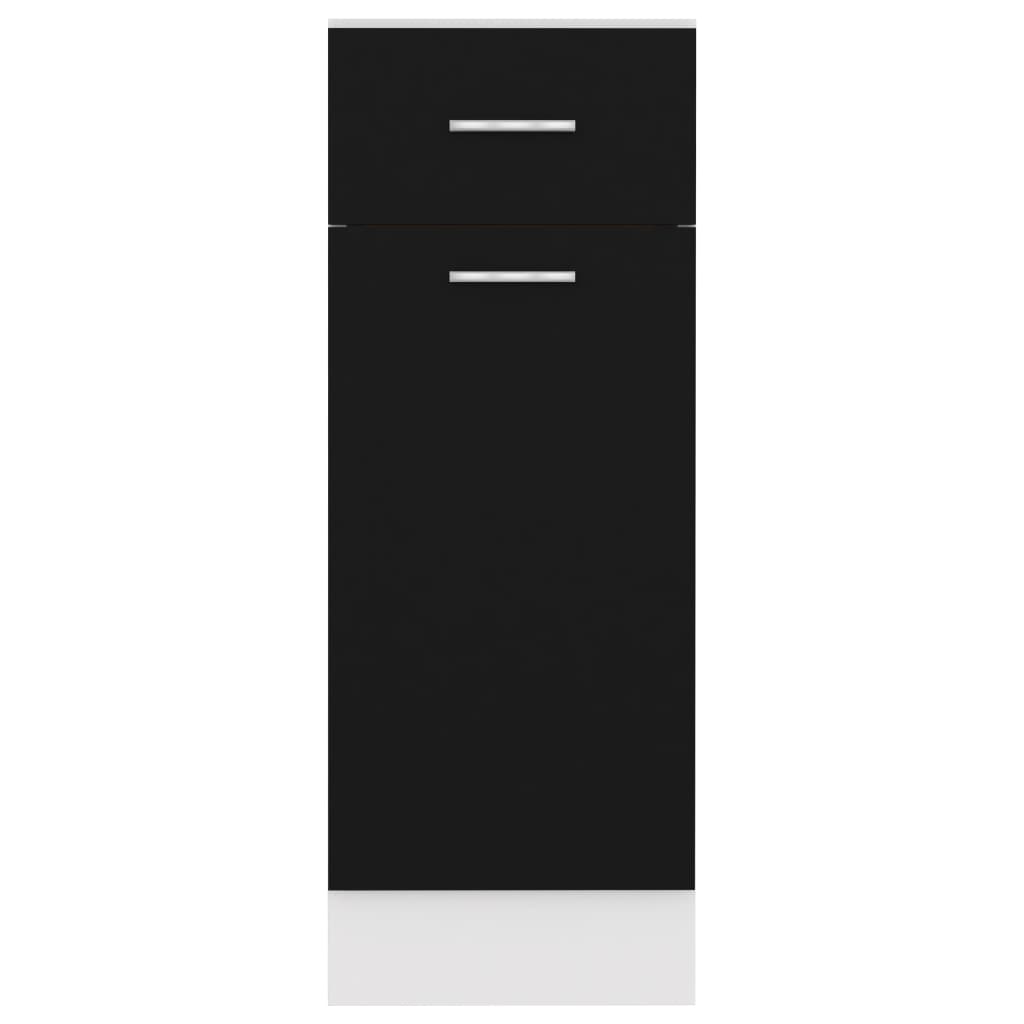 vidaXL sahtliga alumine köögikapp, must, 30x46x81,5 cm, puitlaastplaat
