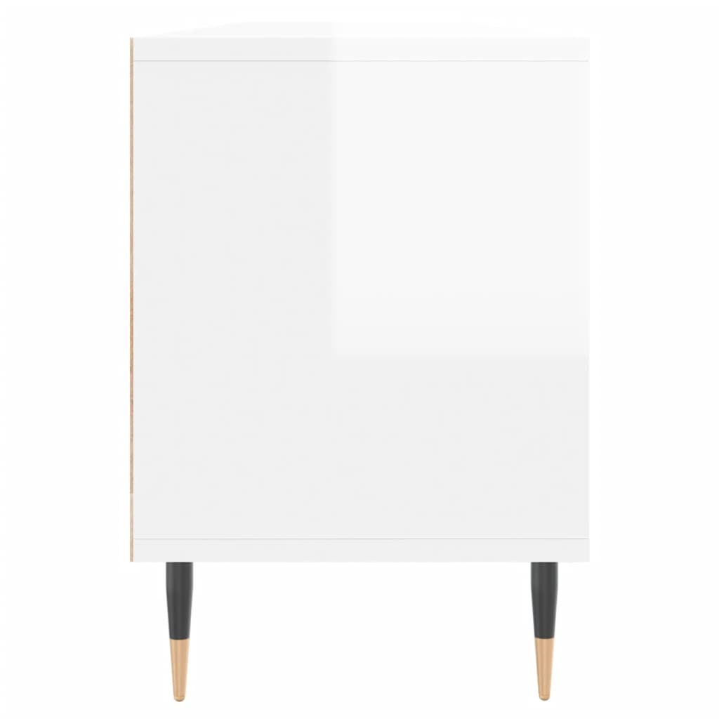 vidaXL telerikapp, kõrgläikega valge, 150x30x44,5 cm, tehispuit