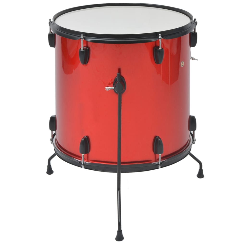 vidaXLi trummikomplekt pulbervärvitud terasest, punane, täiskasvanutele