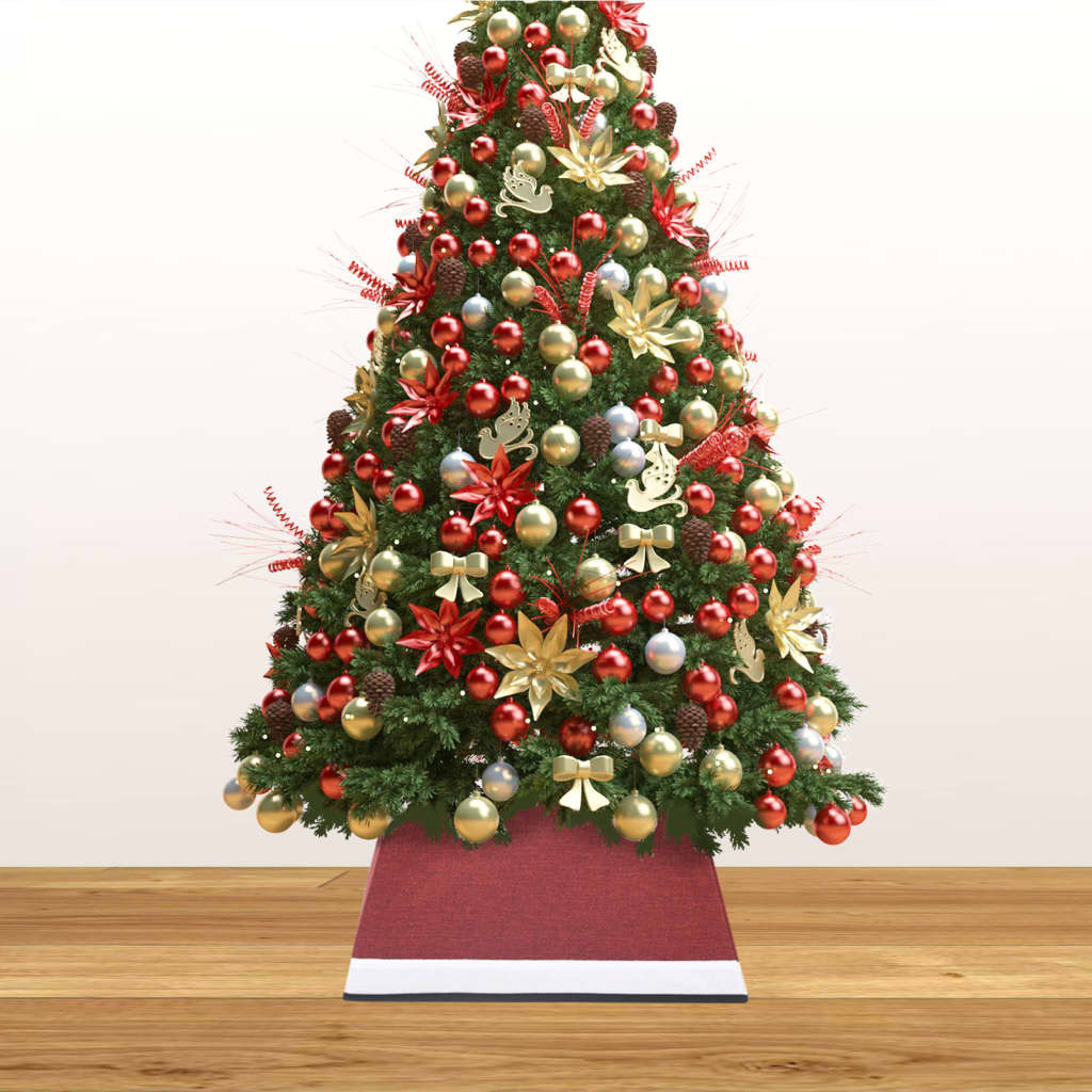 vidaXL jõulupuu seelik, punane ja valge, 48x48x25 cm