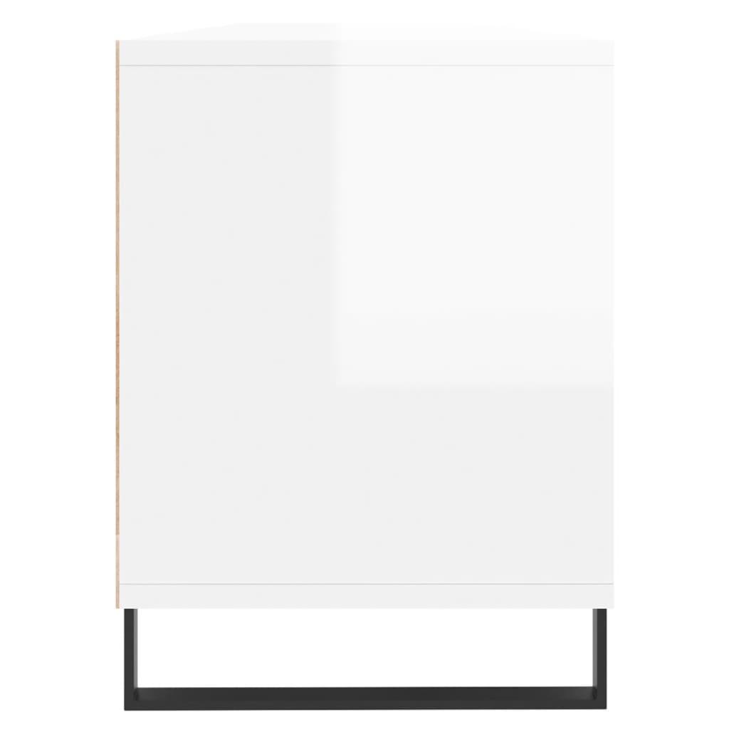 vidaXL telerikapp, kõrgläikega valge, 150x30x44,5 cm, tehispuit