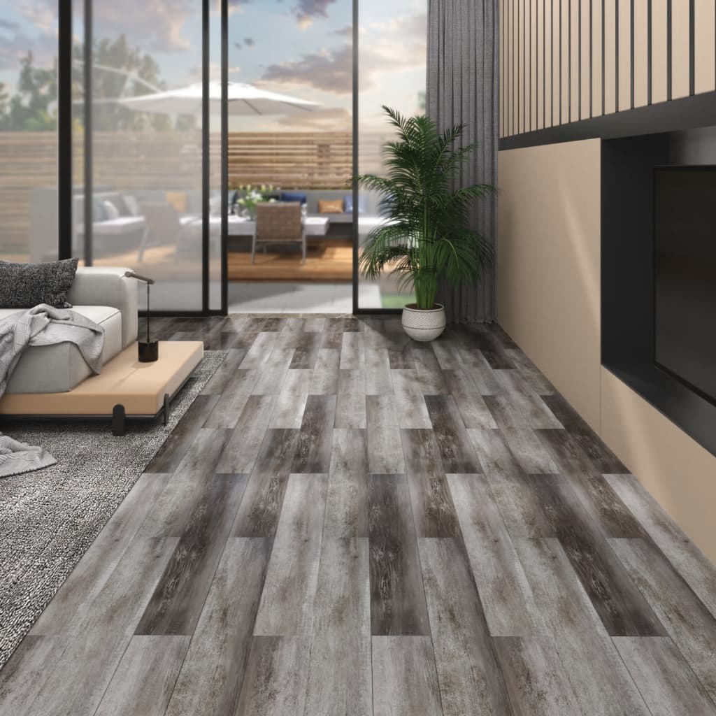 vidaXL PVC-st põrandaplaadid, 4,46 m² 3 mm, iseliimuv, triibuline puit