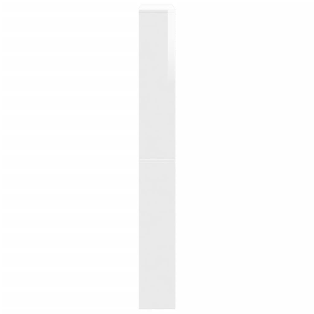 vidaXL 4 sahtliga kingakapp peegliga, kõrgläikega valge 63x17x134 cm