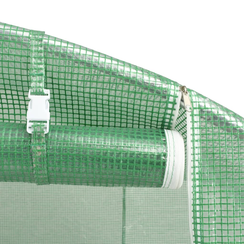 vidaXL kasvuhoone terasraamiga, roheline, 10 m², 5x2x2,3 m