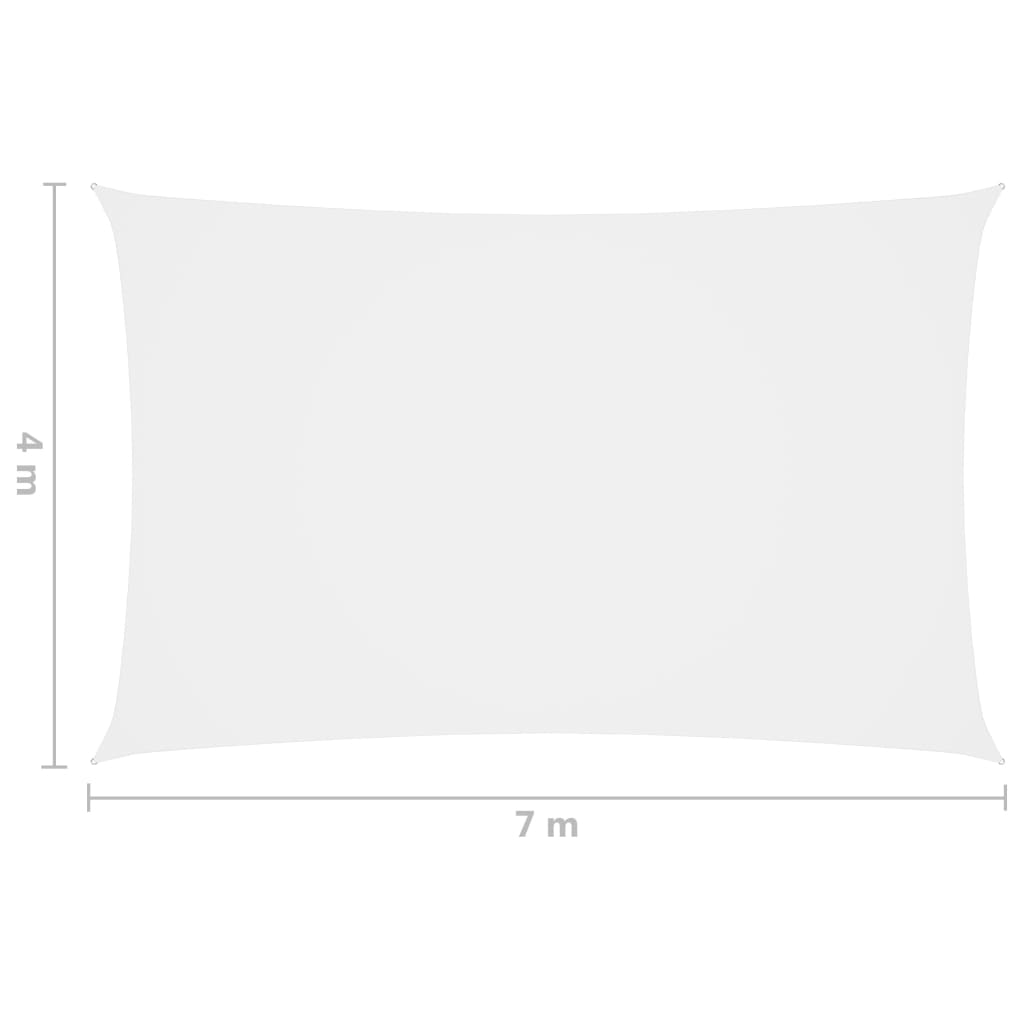 vidaXL oxford-kangast päikesepuri, ristkülik, 4 x 7 m valge