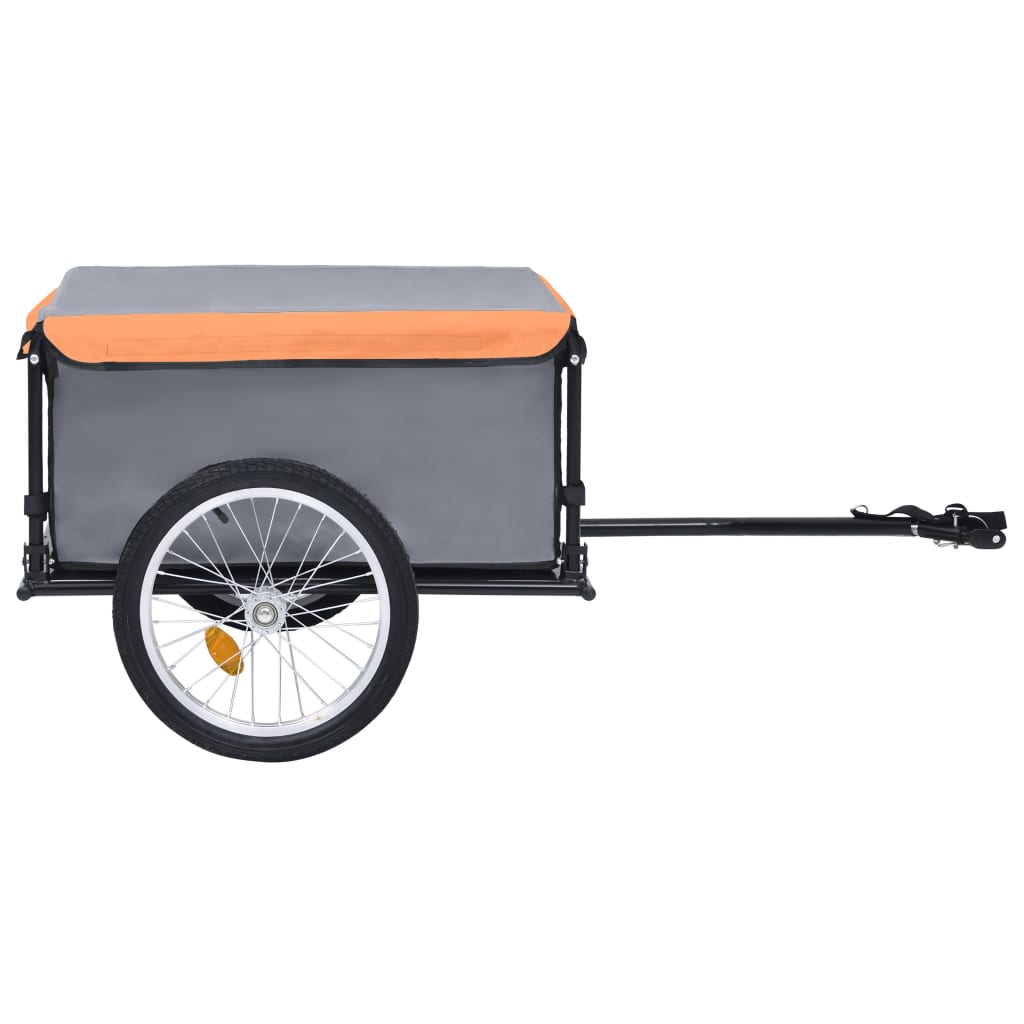 vidaXL kaubahaagis jalgrattale, hall ja oranž, 65 kg