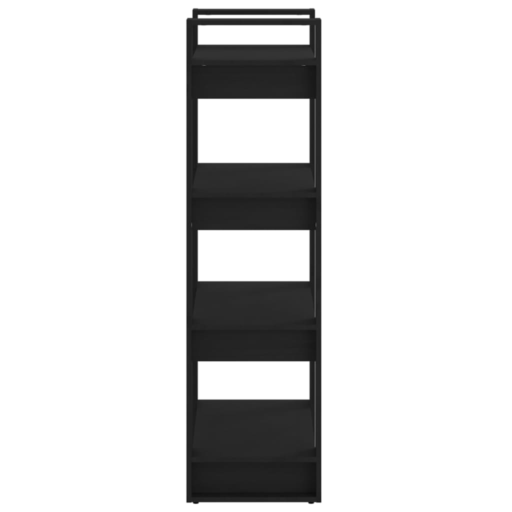 vidaXL raamaturiiul/ruumijagaja, must, 60 x 35 x 125 cm, täismännipuit