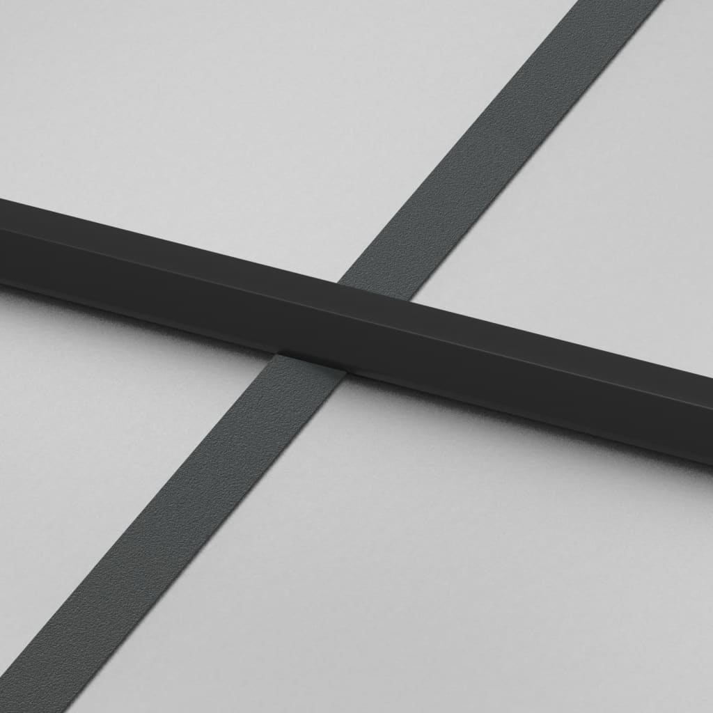 vidaXL õhuke siseuks, must, 76x201,5 cm, karastatud klaas, alumiinium