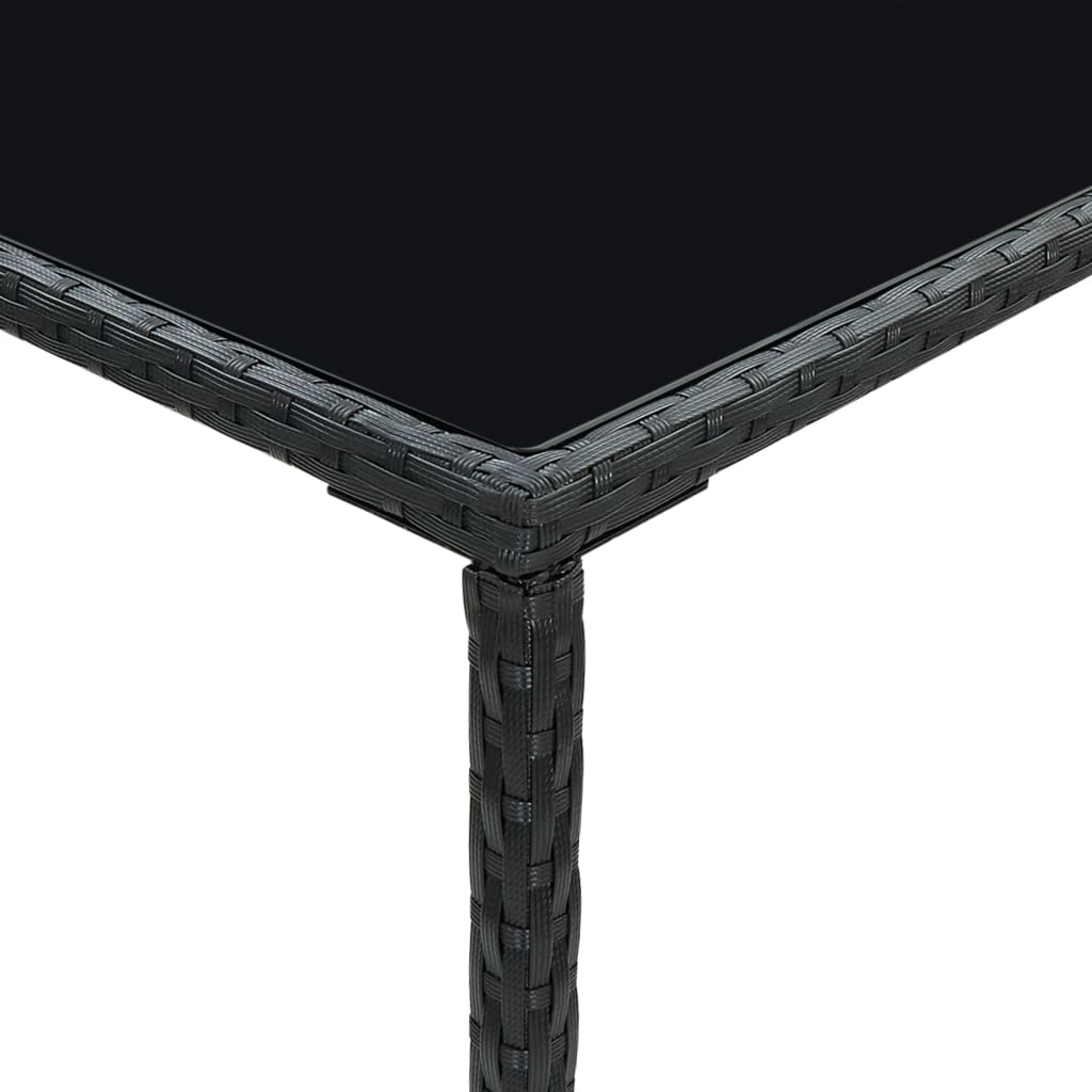 vidaXL aia baarilaud, must, 70 x 70 x 110 cm, polürotang ja klaas