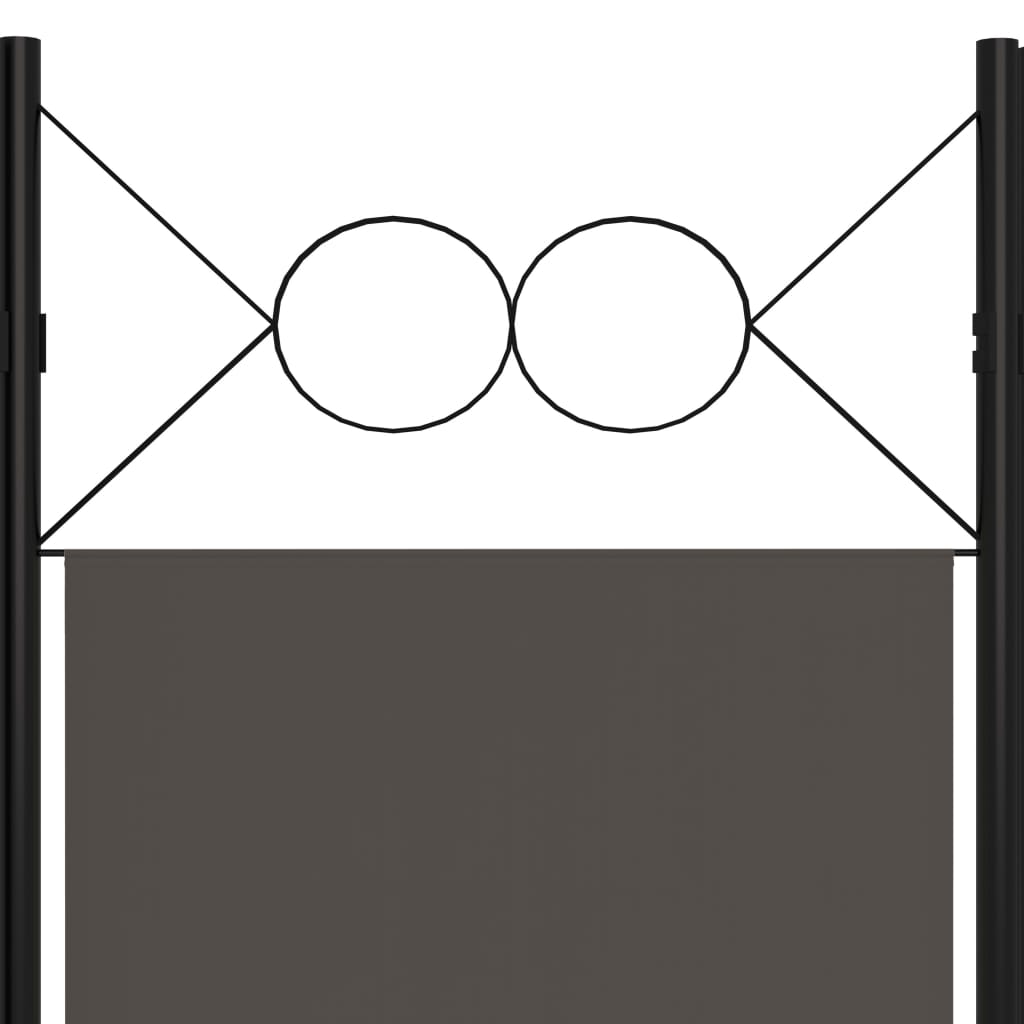 vidaXL 6 paneeliga ruumijagaja, antratsiithall, 240 x 180 cm