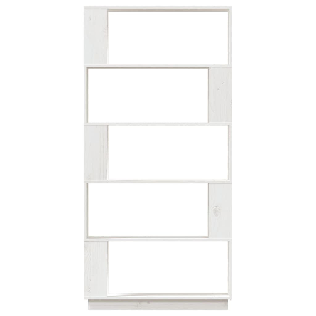 vidaXL raamaturiiul/ruumijagaja, valge, 80x25x163,5 cm, männipuit