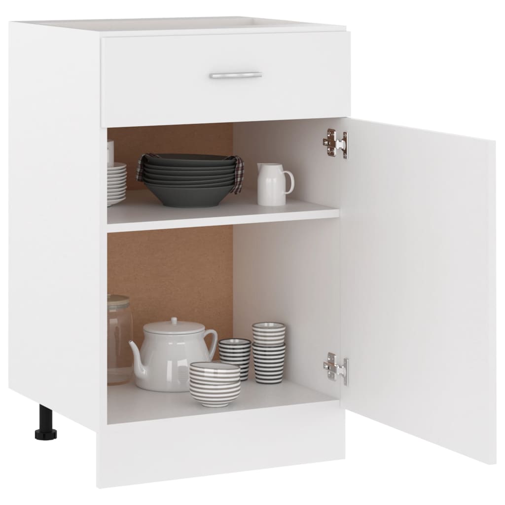 vidaXL köögikapp, valge, 50 x 46 x 81,5 cm, puitlaastplaat