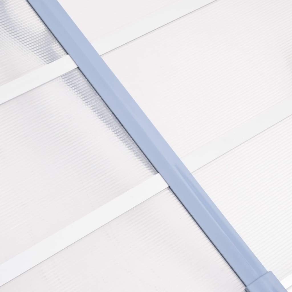 vidaXL ukse varikatus, hall ja läbipaistev, 152,5x90 cm, polükarbonaat