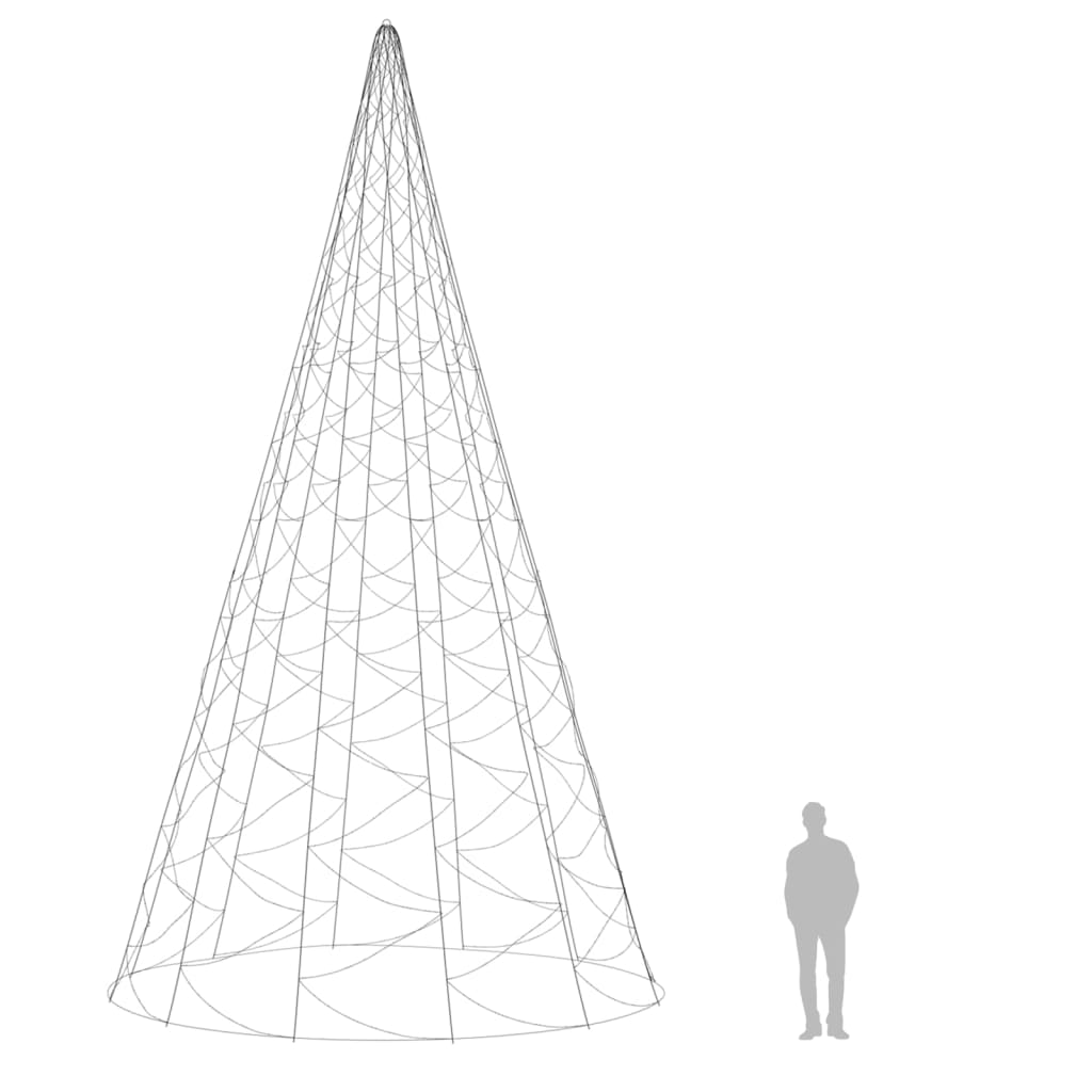 vidaXL jõulupuu vaiaga, soe valge, 3000 LEDi, 800 cm