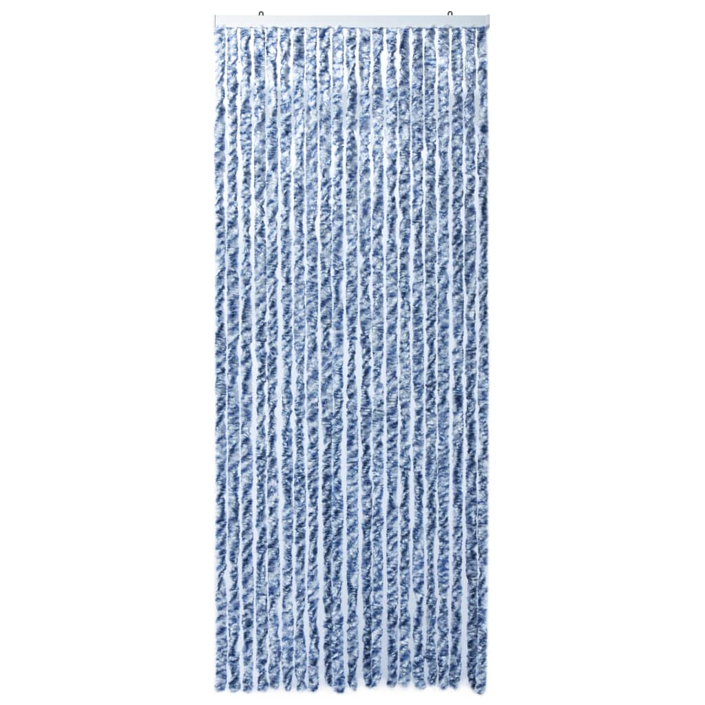 vidaXL putukakardin sinine, valge ja hõbedane 90 x 220 cm šenill