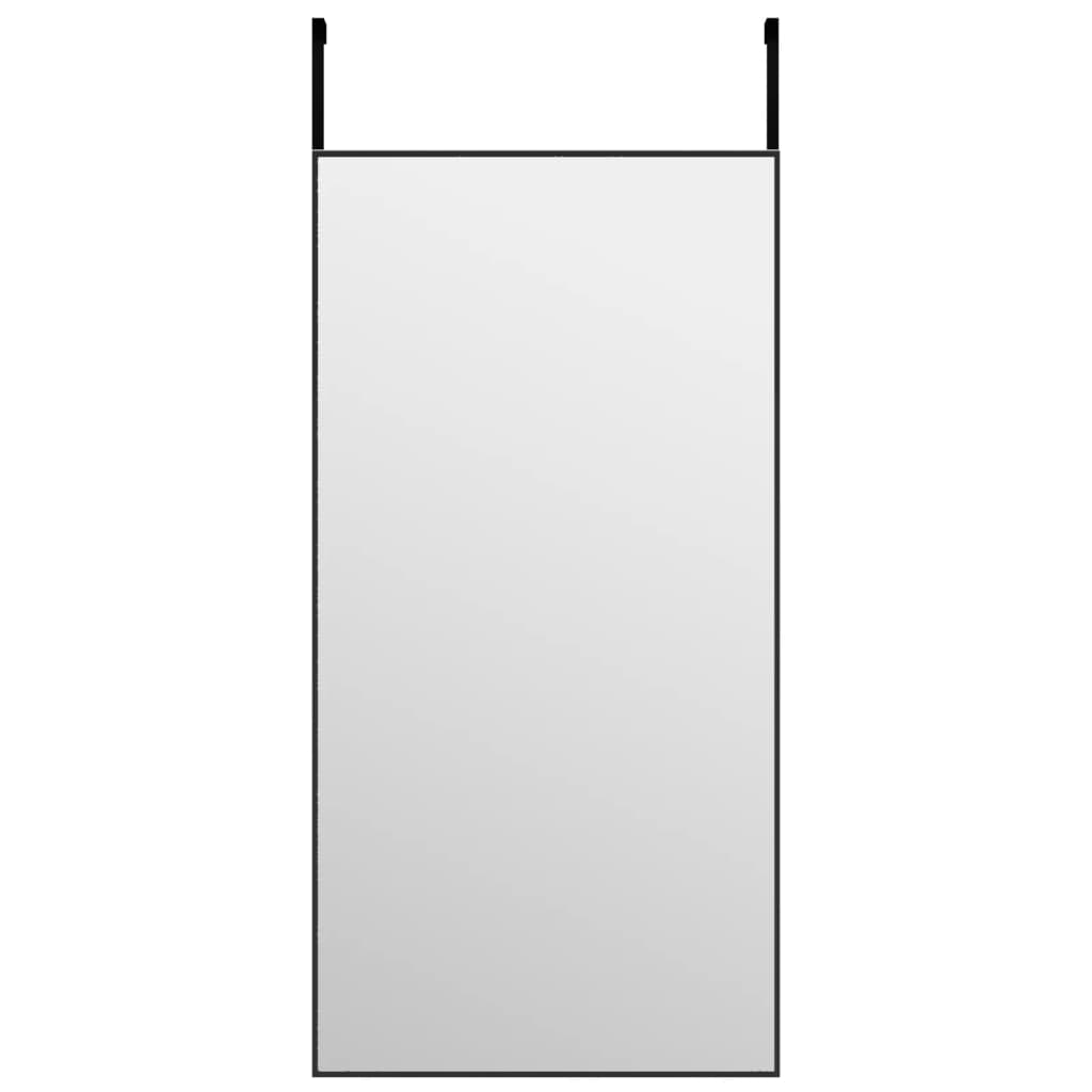 vidaXL uksepeegel, must, 40 x 80 cm, klaas ja alumiinium