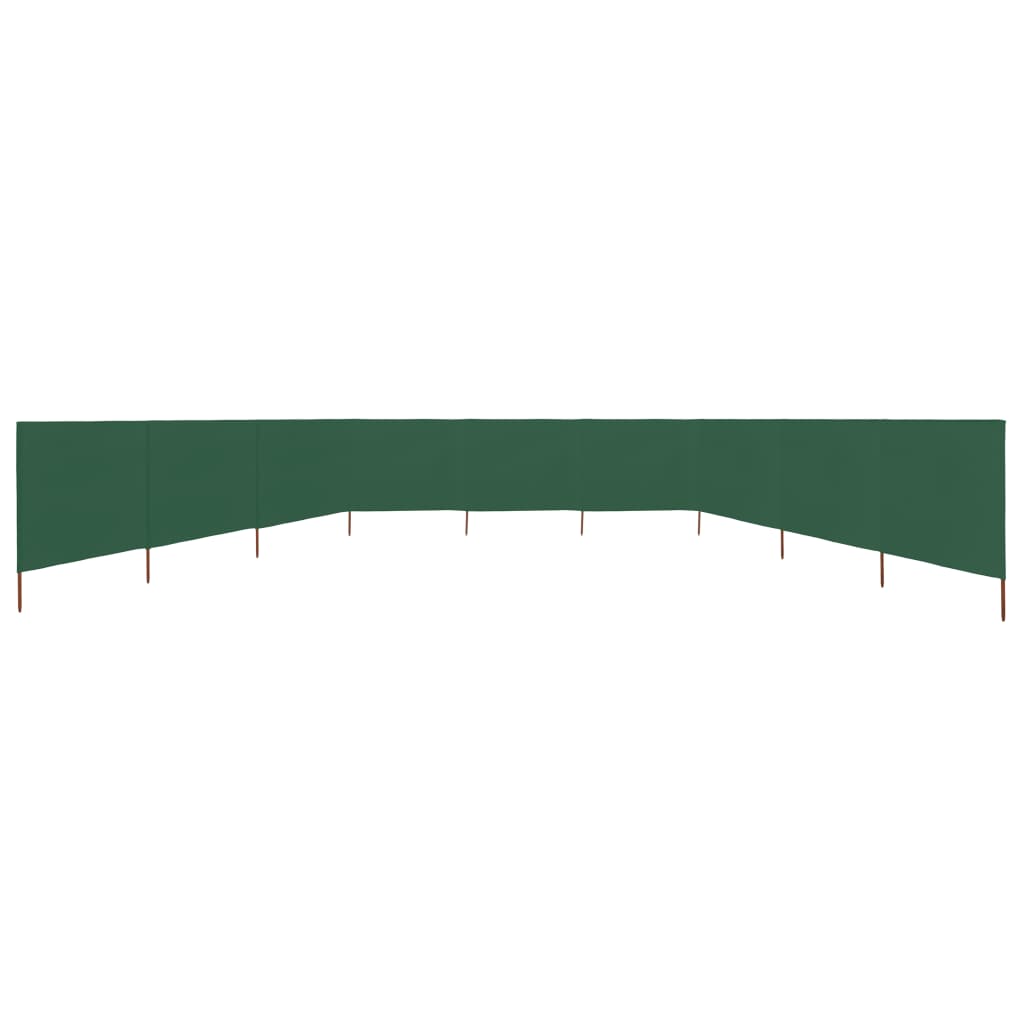vidaXL tuulekaitse sein 9 paneelist, kangas, 1200 x 160 cm roheline