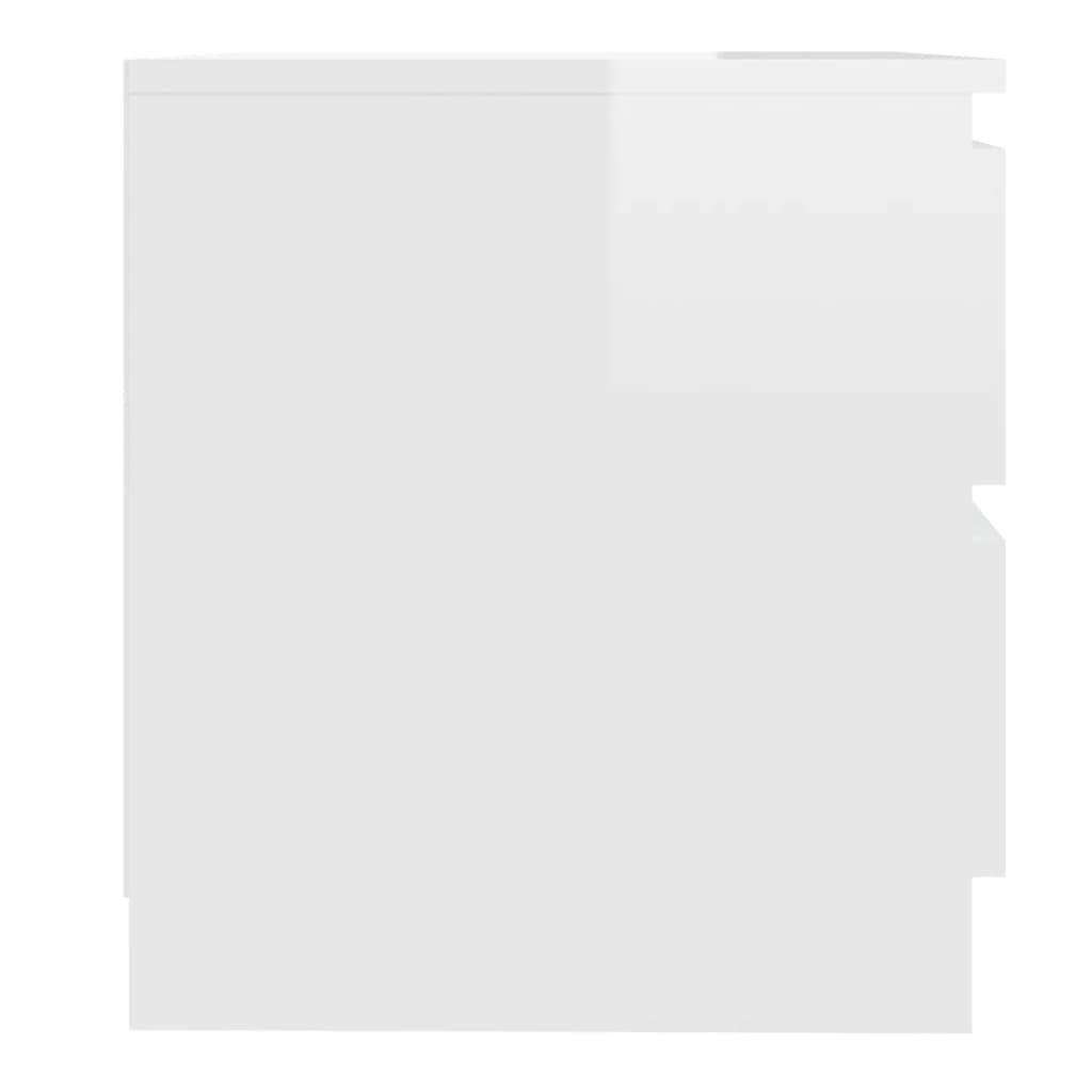 vidaXL öökapid 2tk, kõrgläikega valge, 50x39x43,5 cm, puitlaastplaat