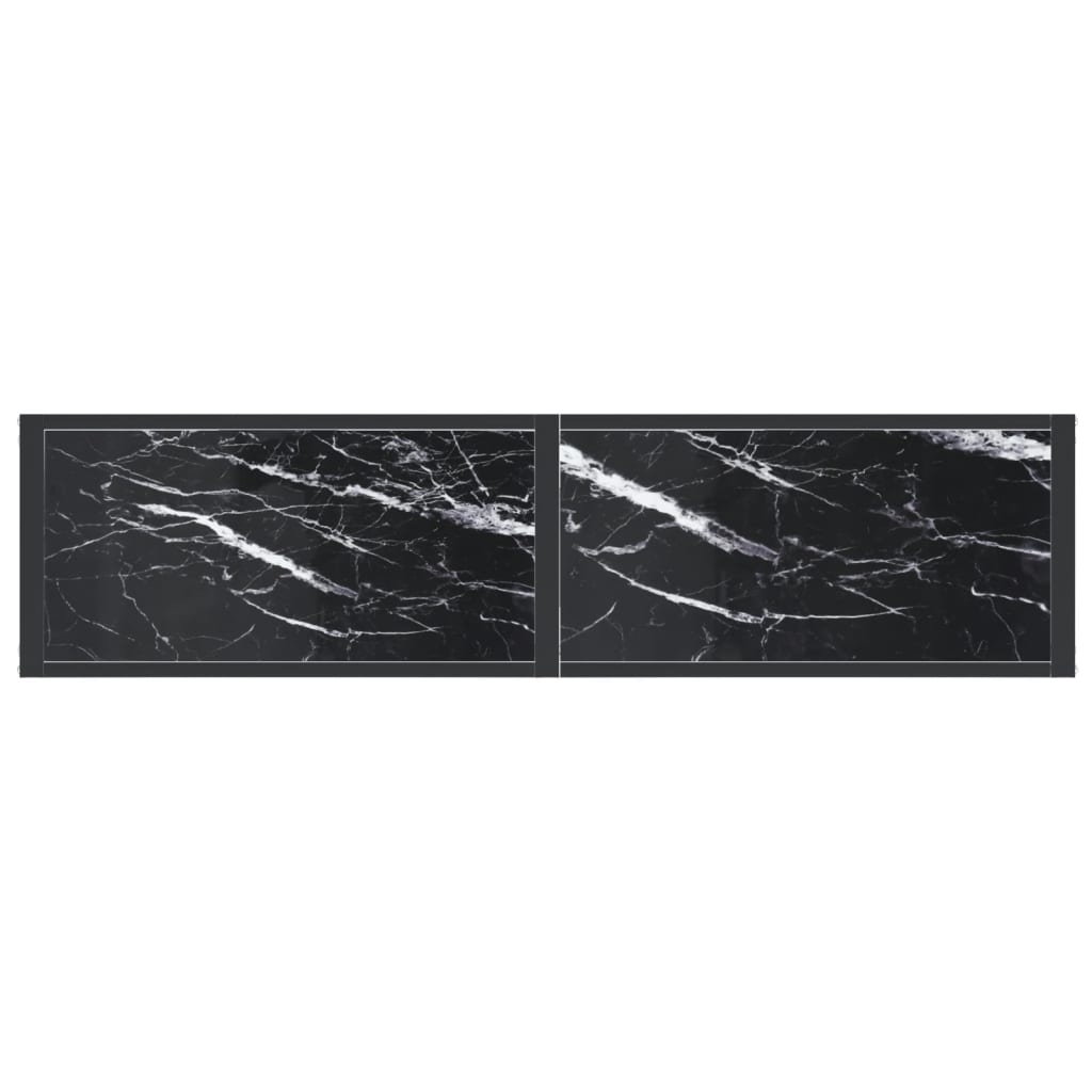 vidaXL konsoollaud, must marmor, 140 x 35 x 75,5 cm, karastatud klaas