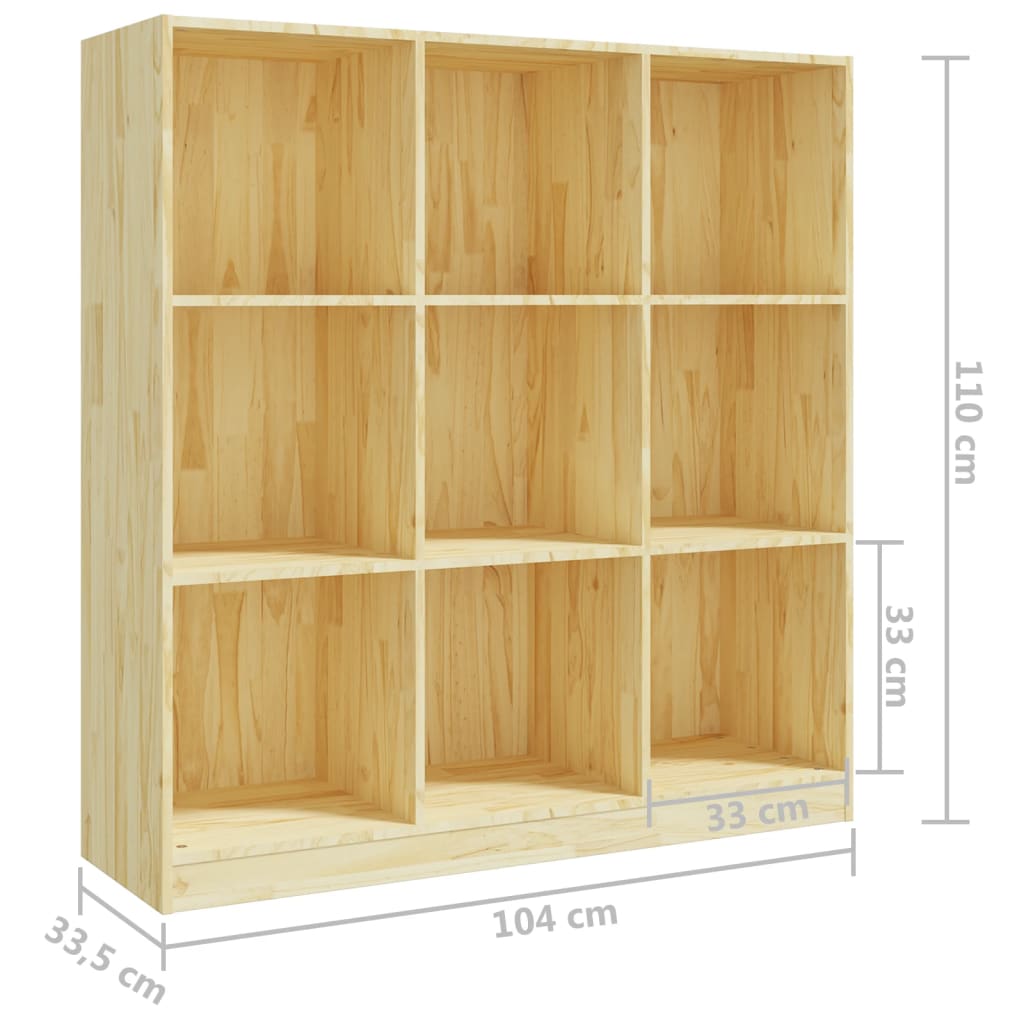 vidaXL raamaturiiul/ruumijagaja, 104x33,5x110 cm, täismännipuit