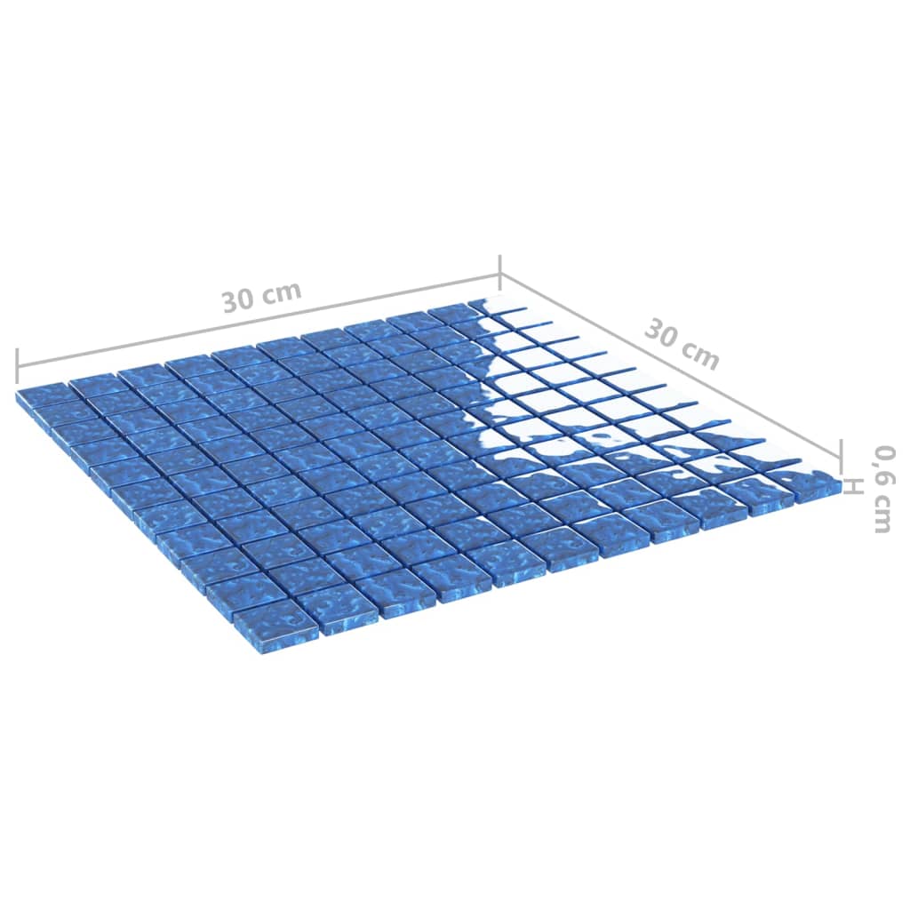 vidaXL mosaiikplaadid 11 tk hall, sinine 30x30 cm klaas