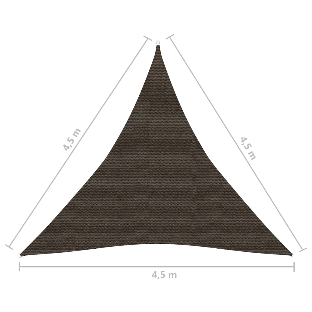 vidaXL päikesepuri 160 g/m² pruun, 4,5 x 4,5 x 4,5 m, HDPE
