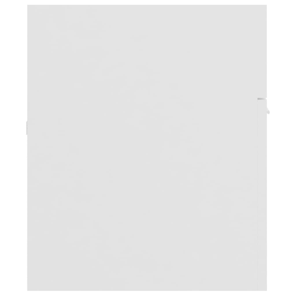vidaXL valamukapp sisseehitatud valamuga, valge, puitlaastplaat