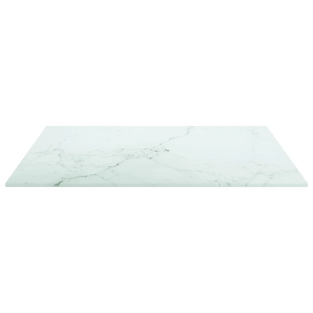 vidaXL lauaplaat, valge 50x50 cm, 6 mm, karastatud klaas marmordisain