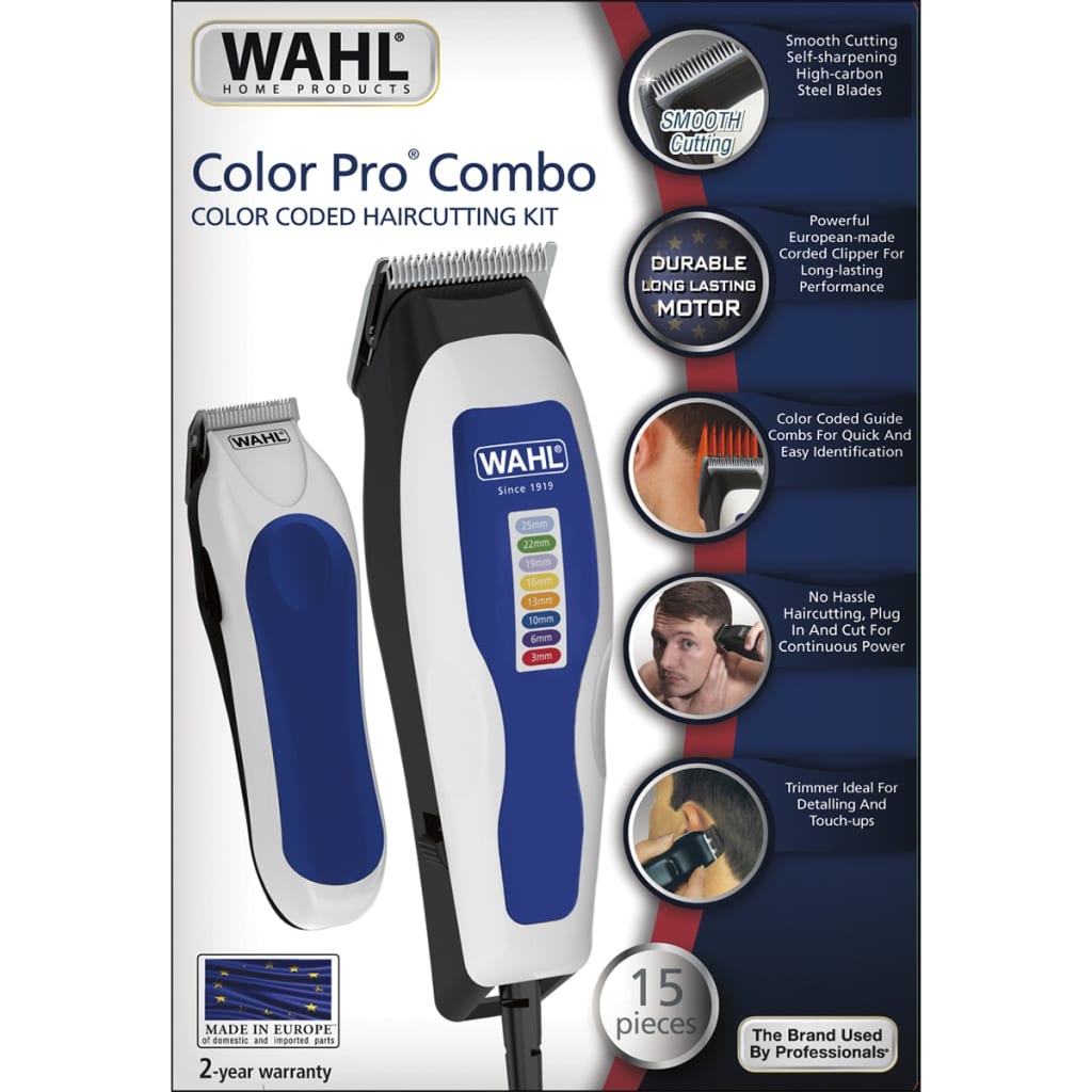 Wahli 15-osaline juukselõikuri ja -trimmeri komplekt "Color Pro Combo" 395 0465