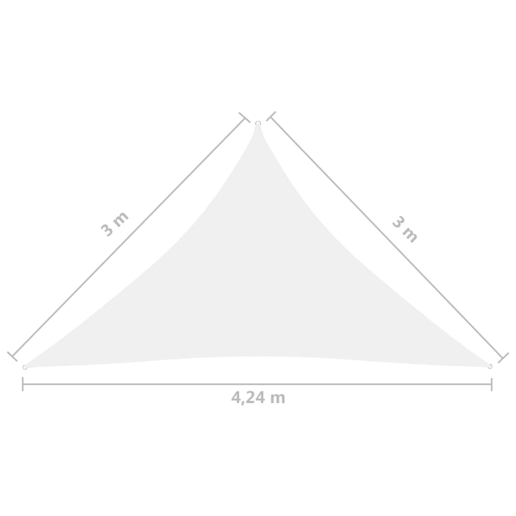 vidaXL oxford-kangast päikesepuri, kolmnurk, 3 x 3 x 4,24 m, valge