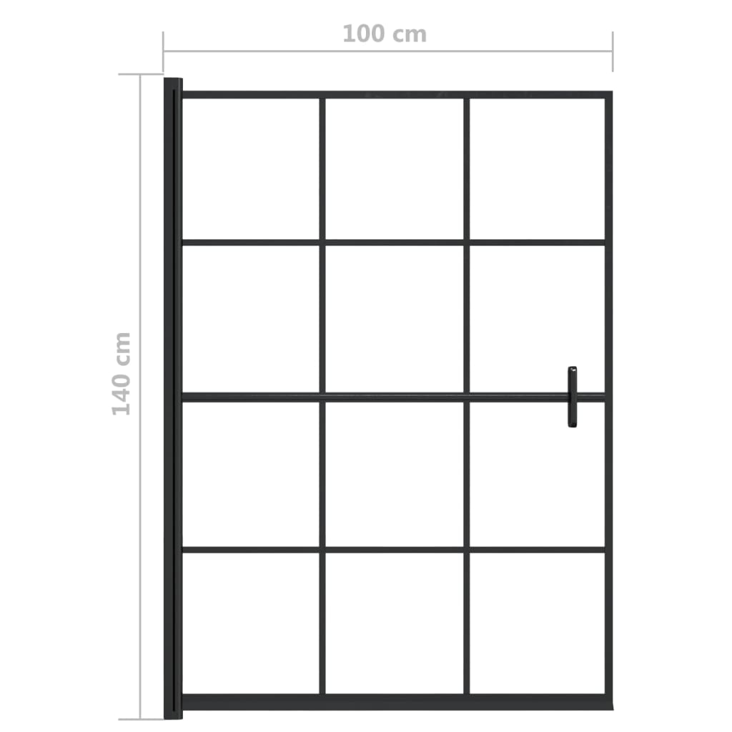 vidaXL dušinurga uks, ESG-klaas, 100x140 cm, must