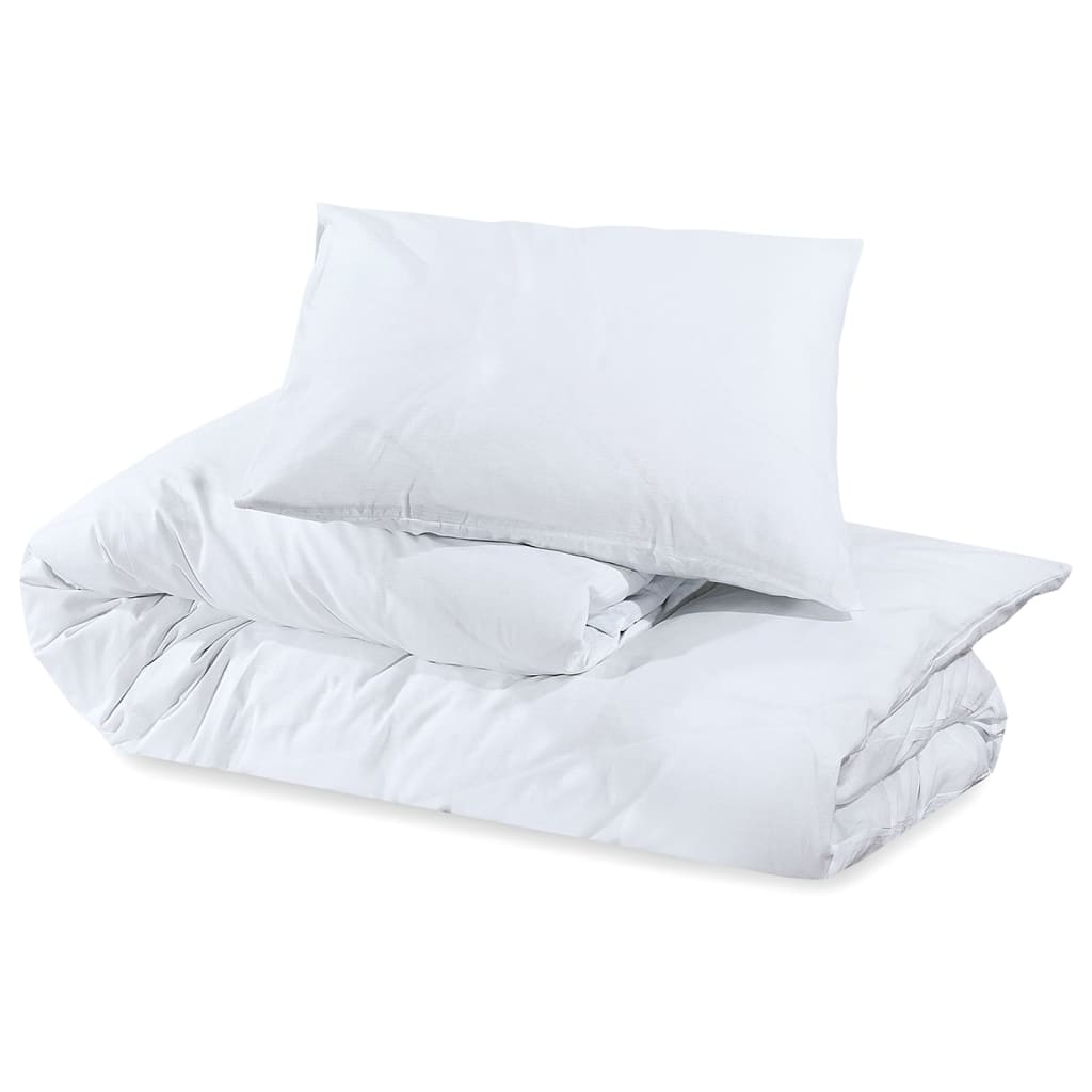 vidaXL voodipesukomplekt, valge, 200x200 cm, kerge, mikrofiiber