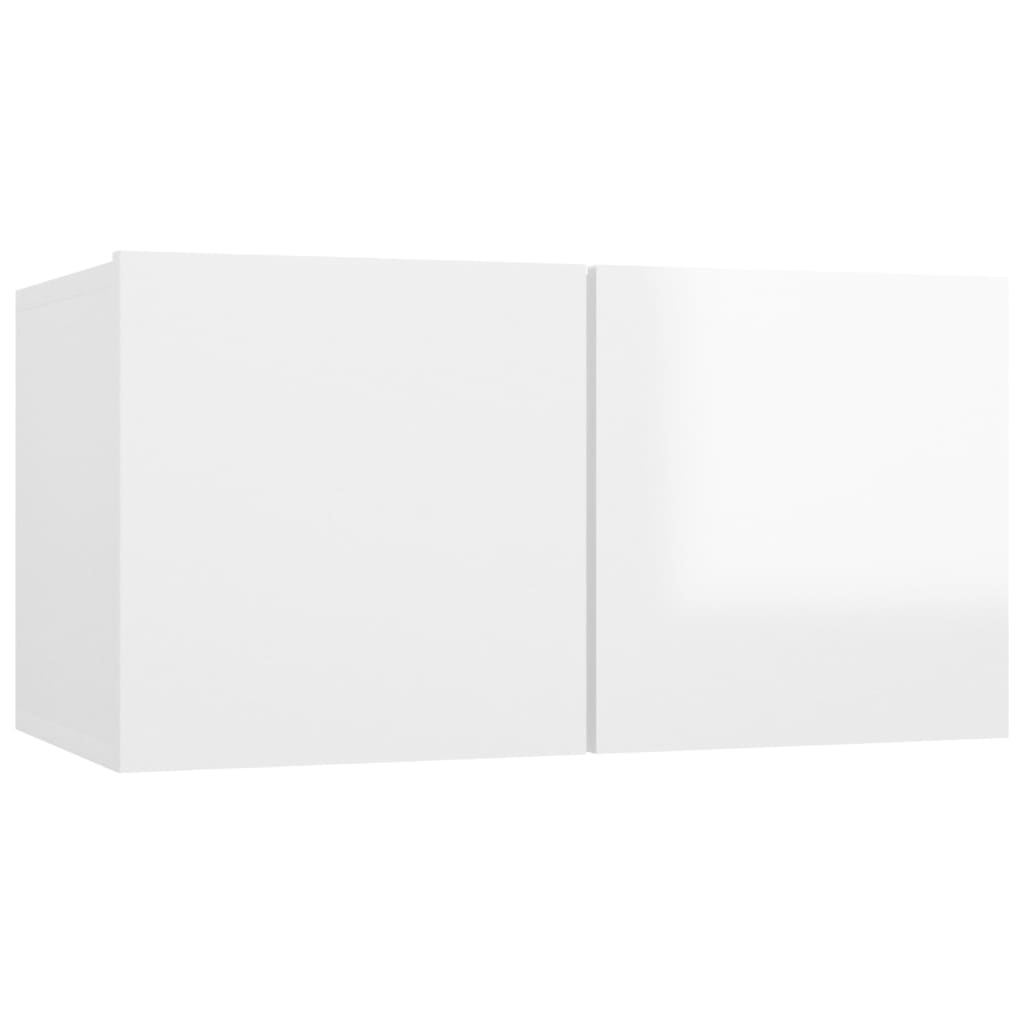 vidaXL 4-osaline telerikappide komplekt, kõrgläikega valge, puitlaastplaat