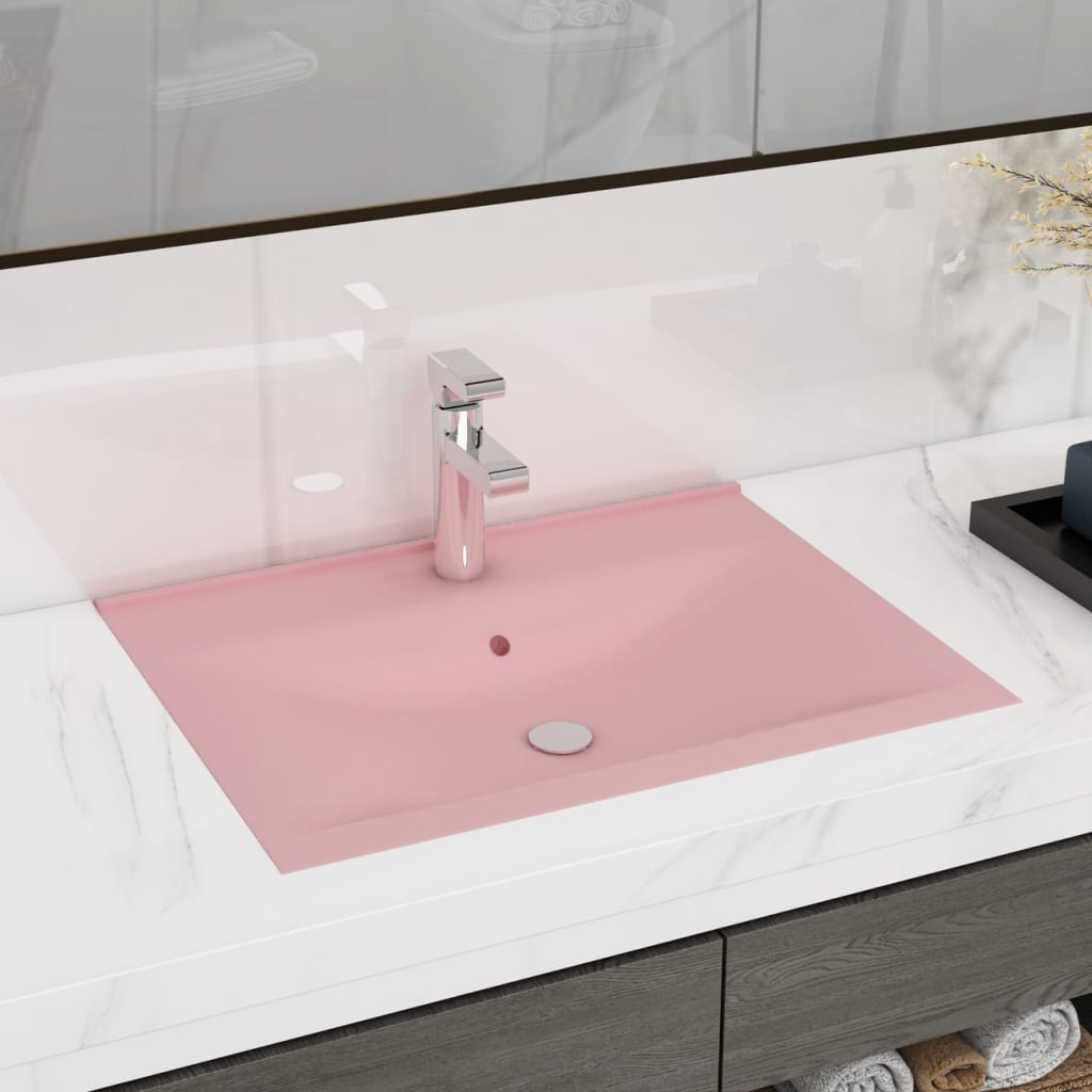vidaXL luksuslik valamu kraaniavaga, matt roosa, 60x46 cm, keraamiline