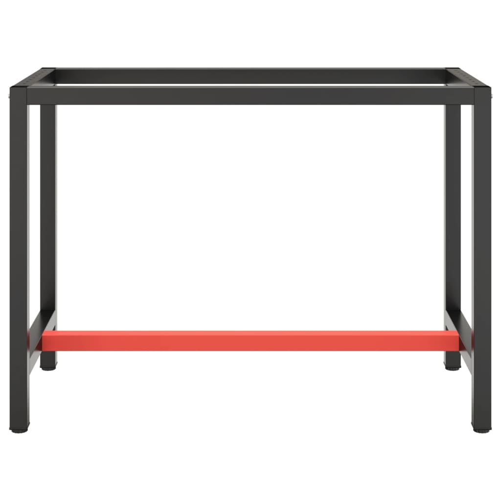 vidaXL tööpingi raam, must ja matt punane, 110x50x79 cm, metall