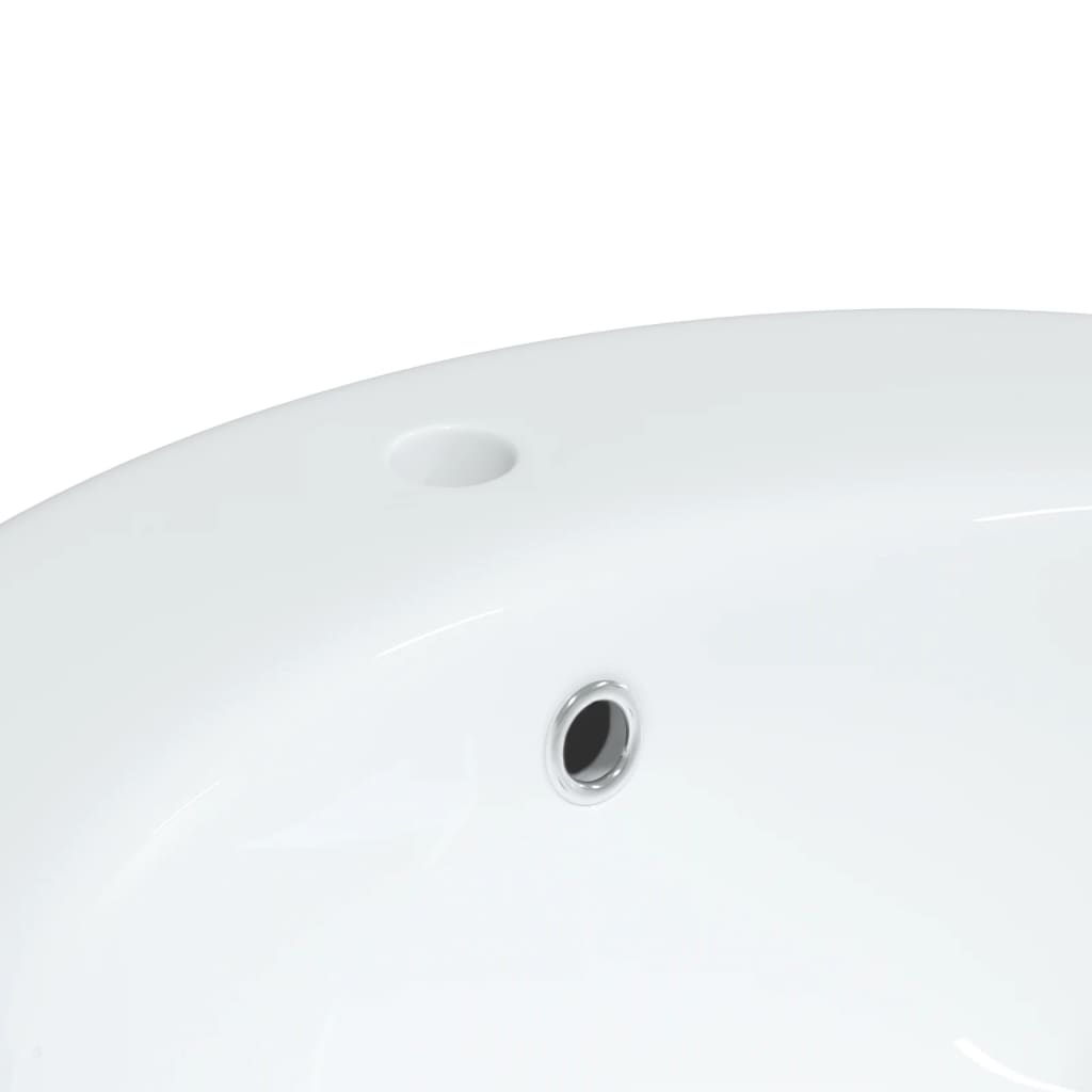 vidaXL vannitoa valamu, valge, 52 x 46 x 20 cm, ovaalne, keraamiline