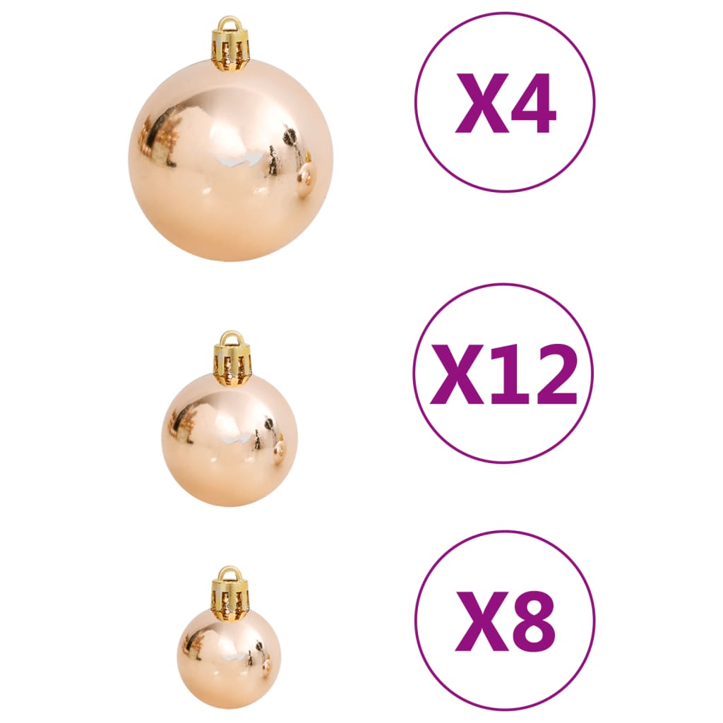 vidaXL 111-osaline jõulukuulide komplekt, roosakas-kuldne, polüstüreen