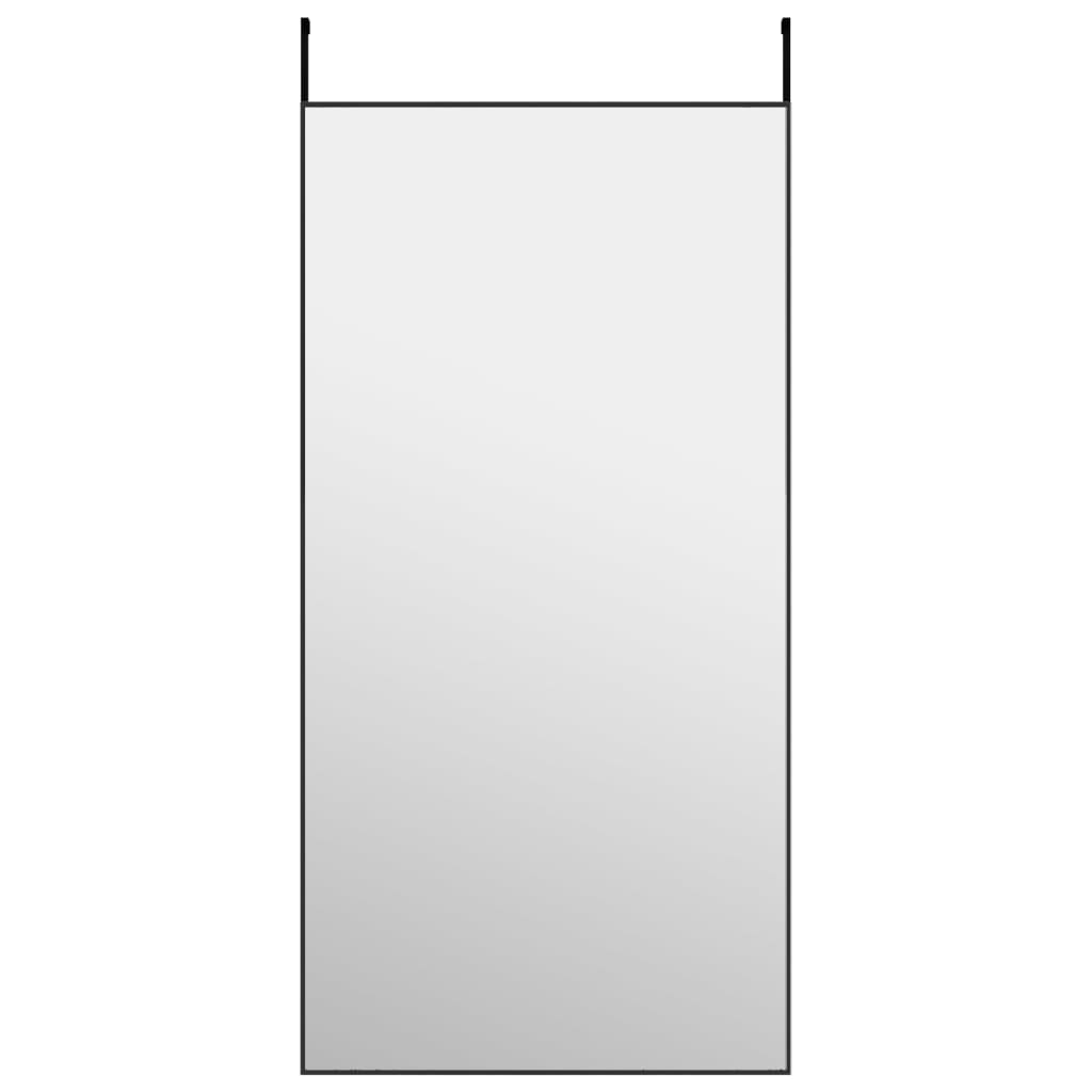 vidaXL uksepeegel, must, 50 x 100 cm, klaas ja alumiinium