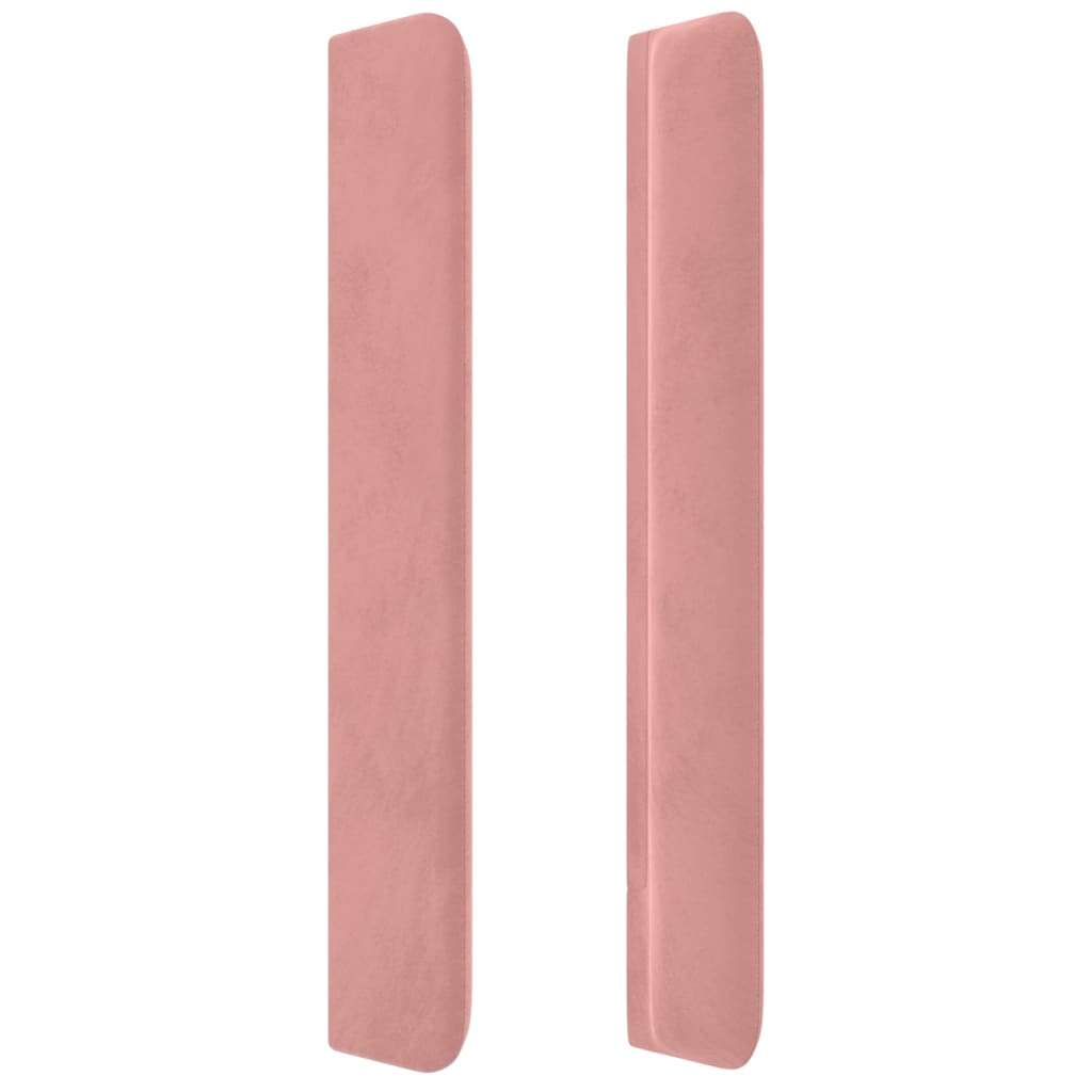 vidaXL voodipeats servadega, roosa, 203x16x118/128 cm, samet