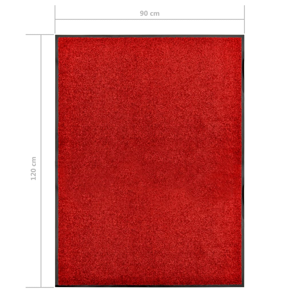 vidaXL uksematt pestav, punane, 90 x 120 cm