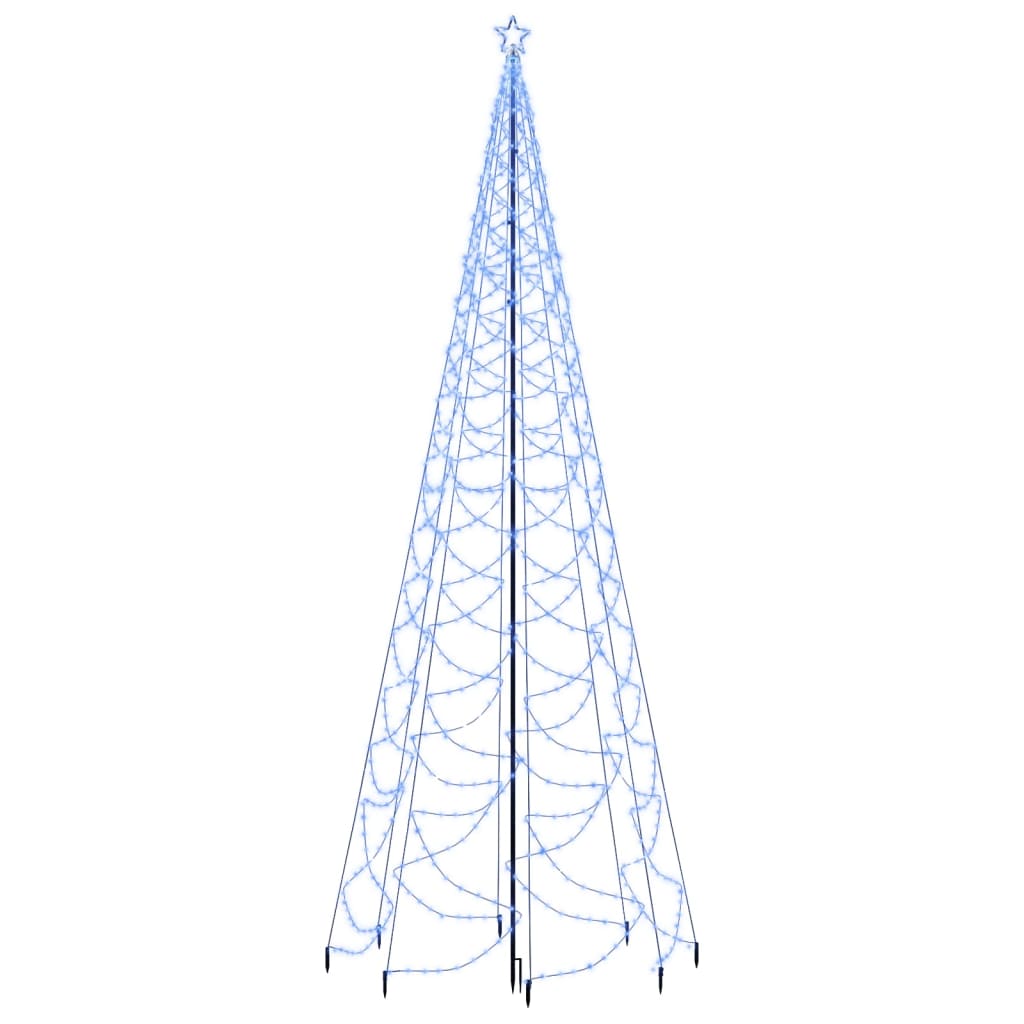 vidaXL jõulupuu metallist postiga, 1400 LEDi, sinine, 5 m