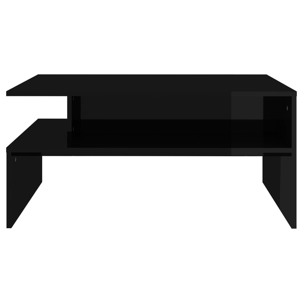 vidaXL kohvilaud, kõrgläikega, must, 90 x 60 x 42,5 cm, puitlaastplaat