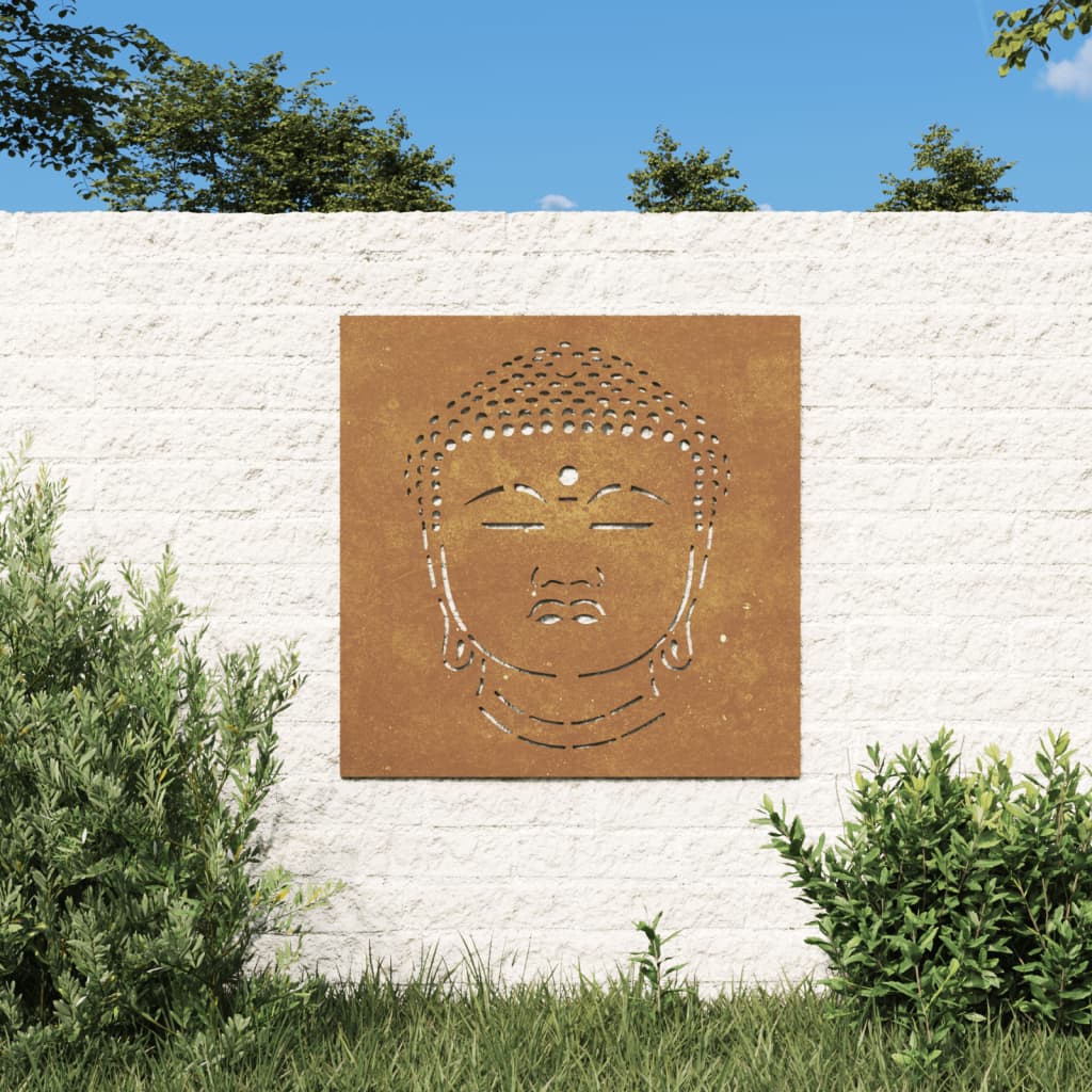 vidaXL aia seinakaunistus, 105x55 cm, Corteni teras, Buddha disain