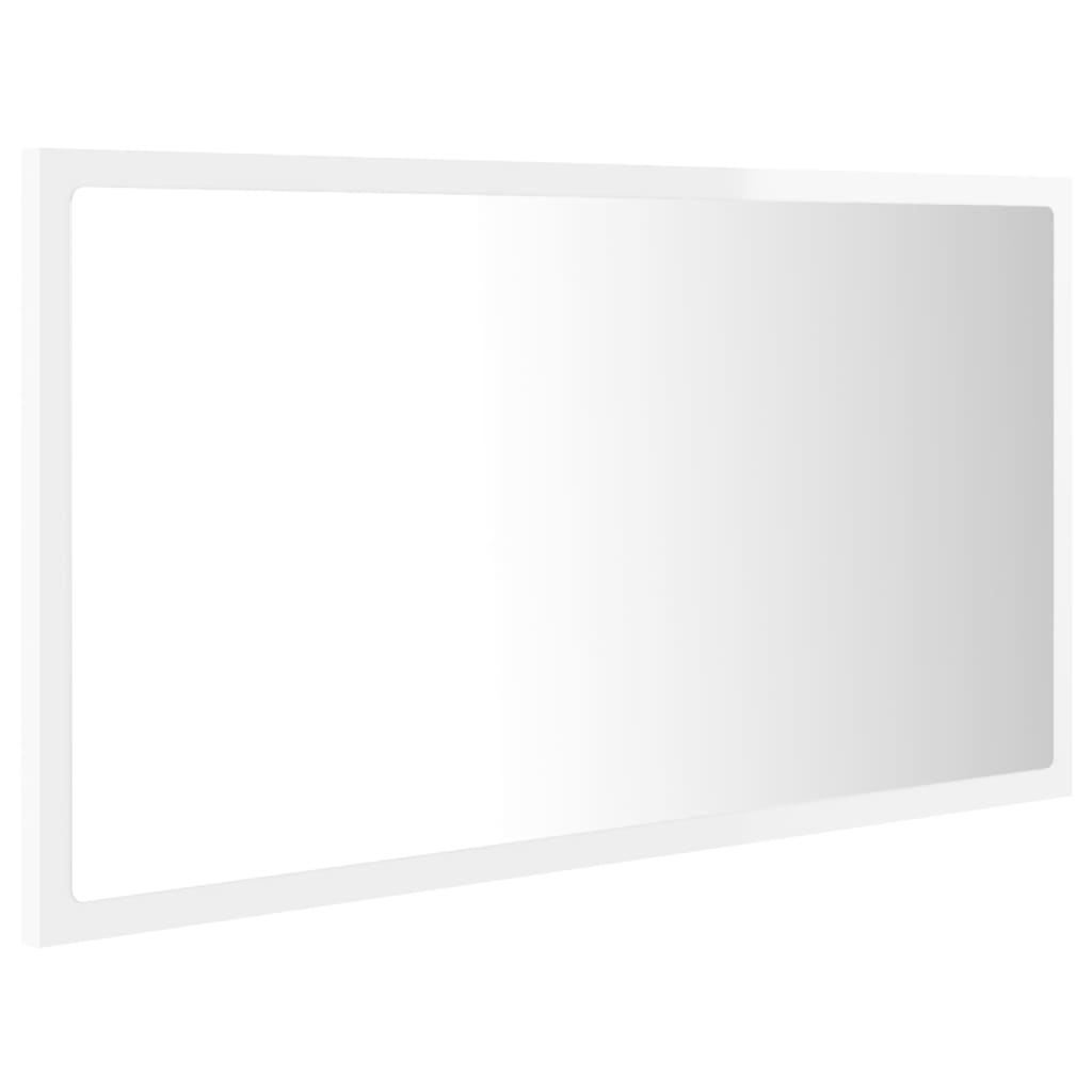 vidaXL LED vannitoa peeglikapp, kõrgläikega valge, 80x8,5x37cm, akrüül