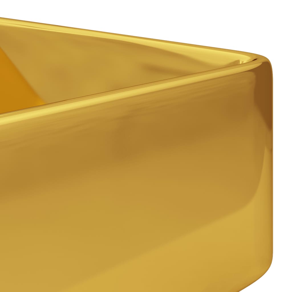 vidaXL valamu, kraaniavaga 48 x 37 x 13,5 cm, keraamiline, kuldne