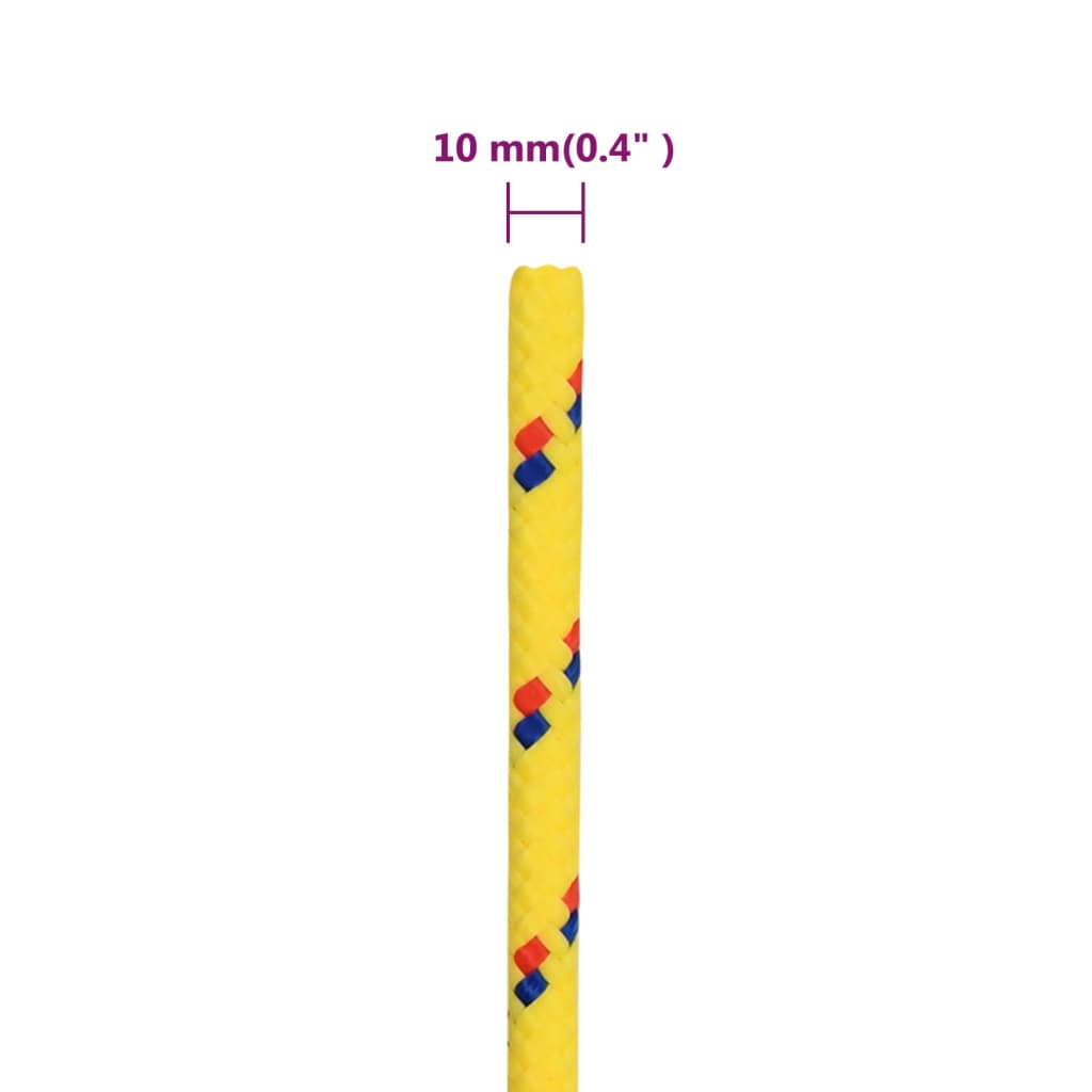 vidaXL paadiköis, kollane, 10 mm, 250 m, polüpropüleen