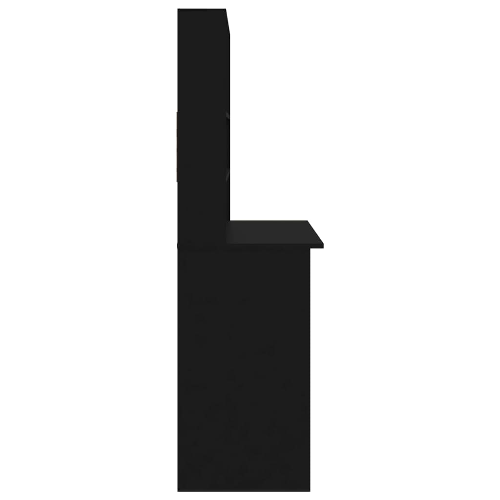 vidaXL riiulitega kirjutuslaud, must, 102 x 45 x 148 cm tehispuit