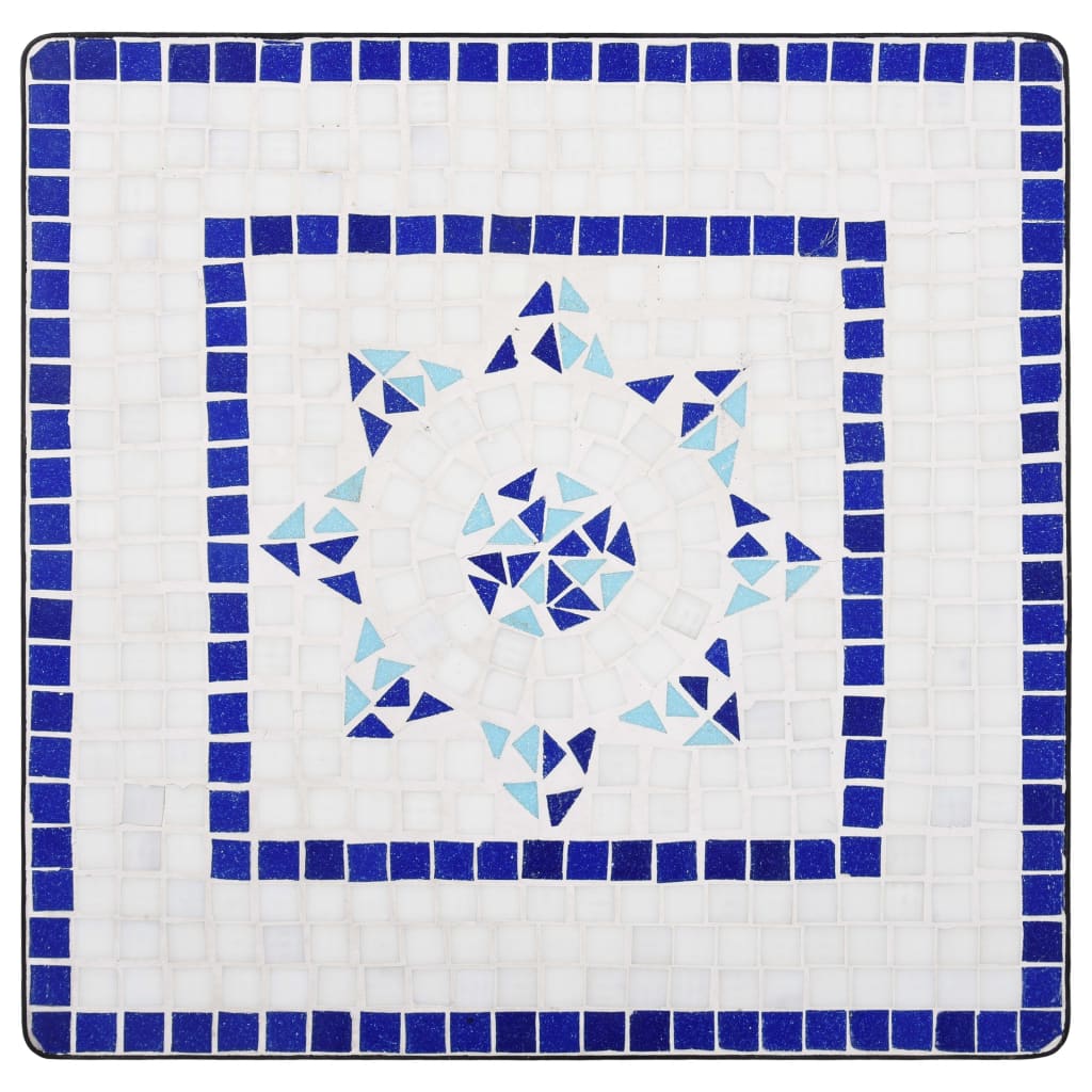 vidaXL mosaiigiga bistroolaud, sinine ja valge, 60 cm, keraamiline